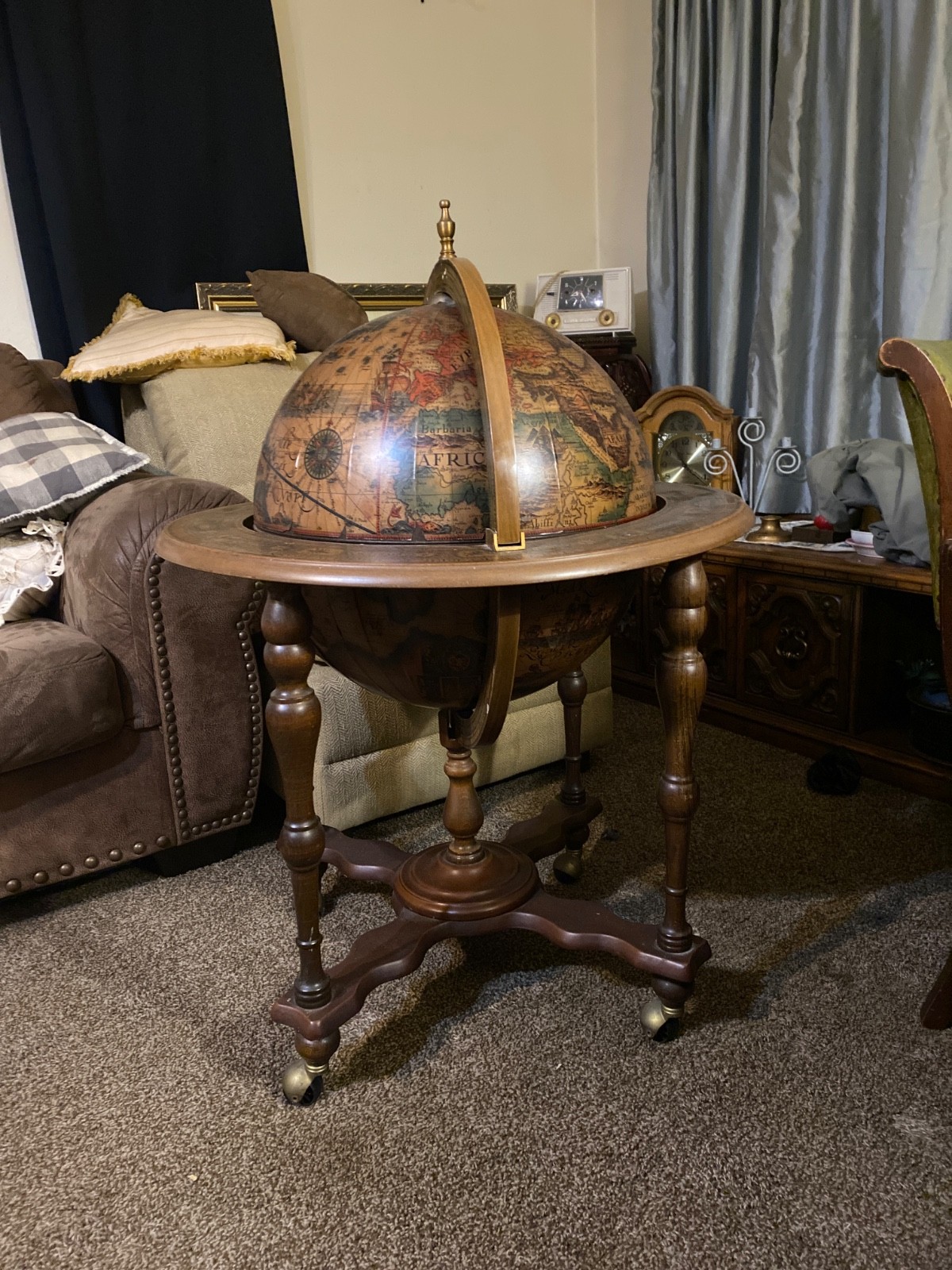 Vintage Zoffoli Dedalo Italian world globe Zodiac bar cart