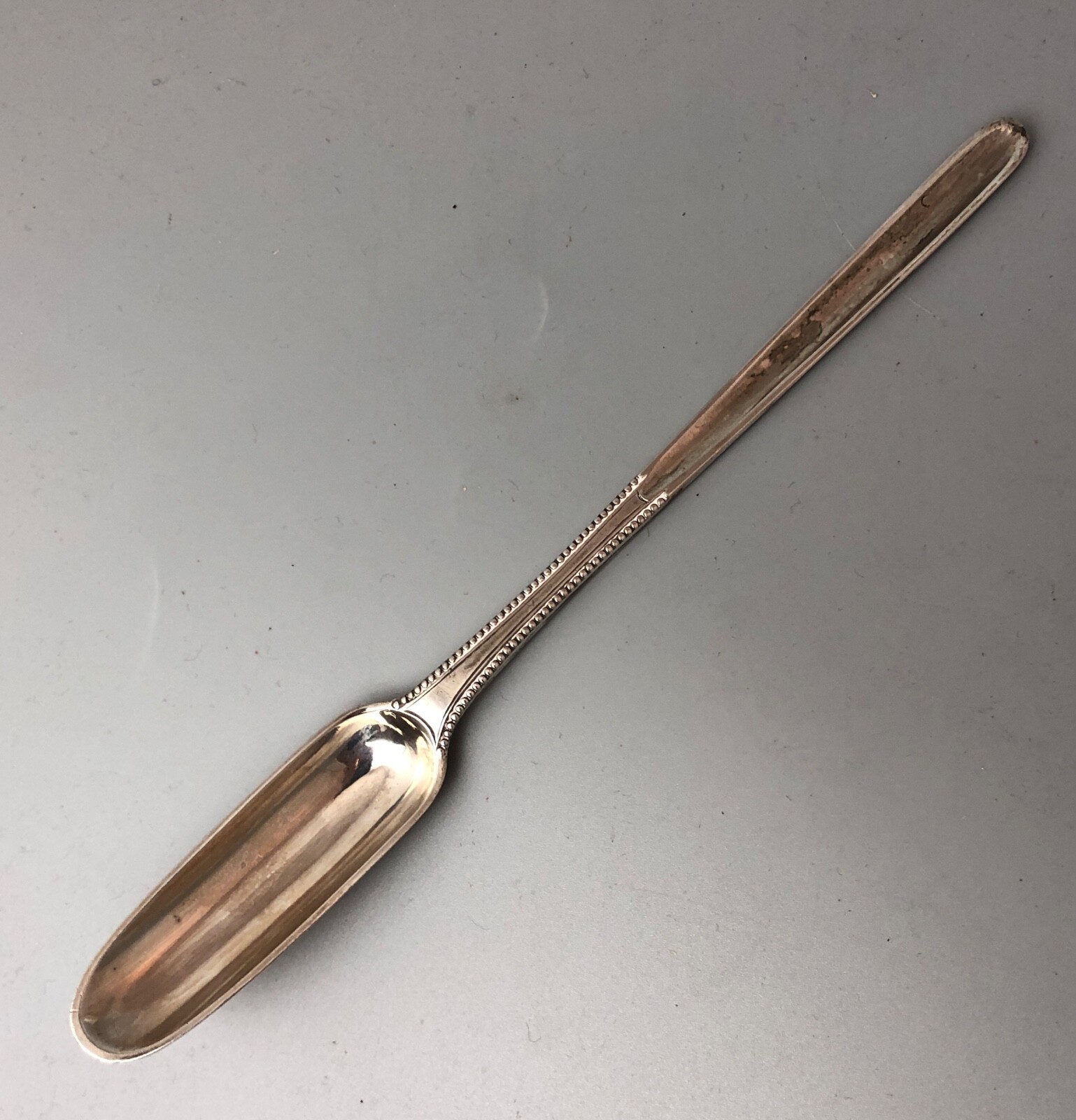 George III Beaded Edge Solid Silver Marrow Scoop John Lambe 1778 ELZX