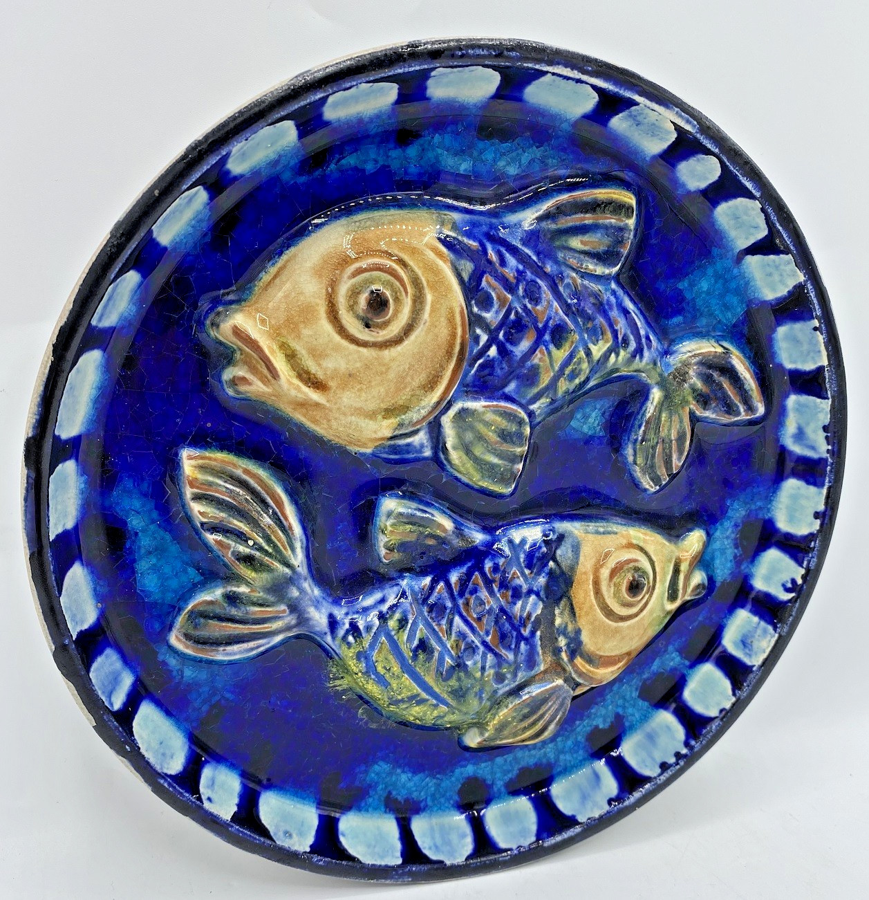 Antique german decorative plate Mid-1900’s Karlsruhe Majolika