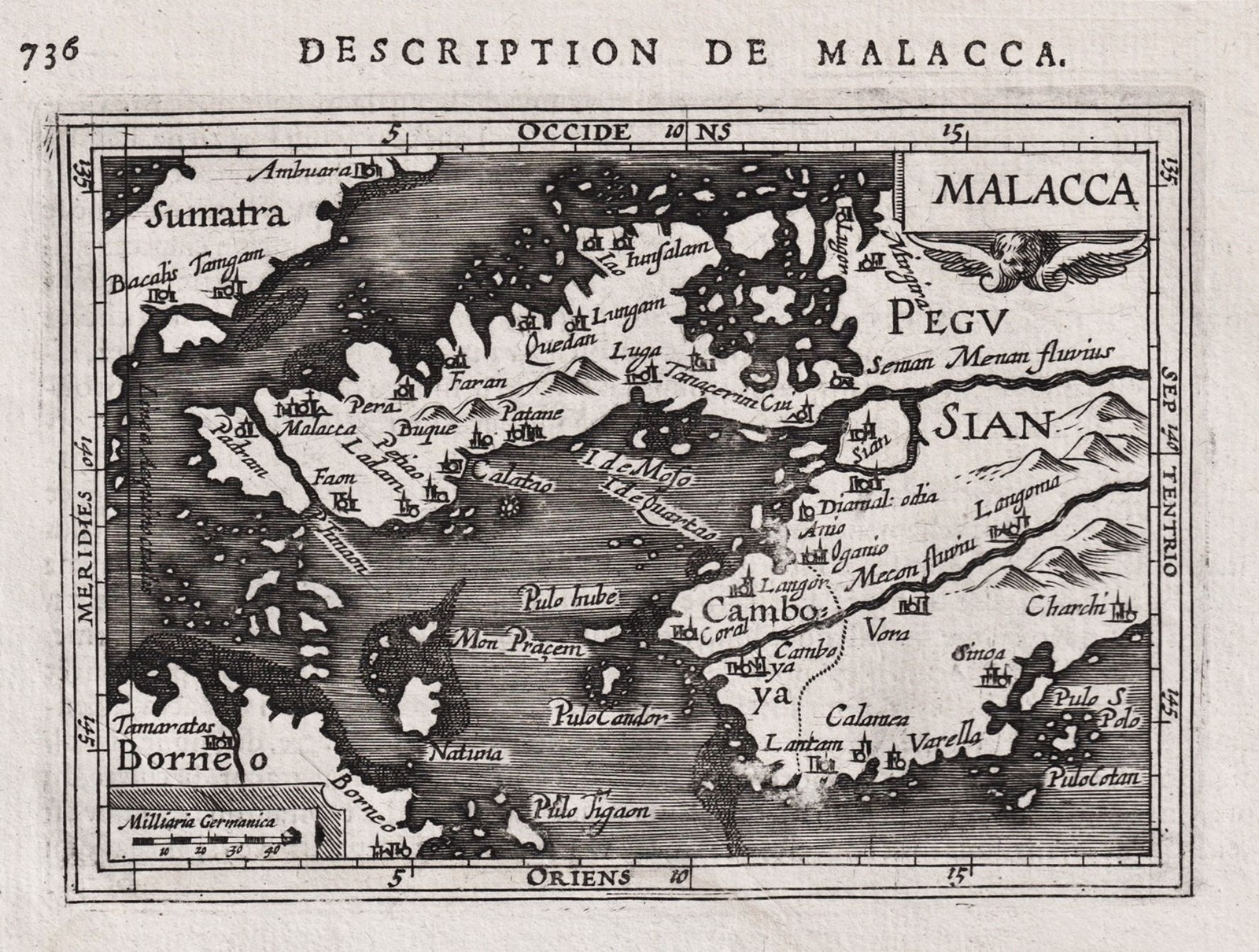 Malaysia Malacca Indonesia East Asia Sumatra Borneo Map Bertius 1618