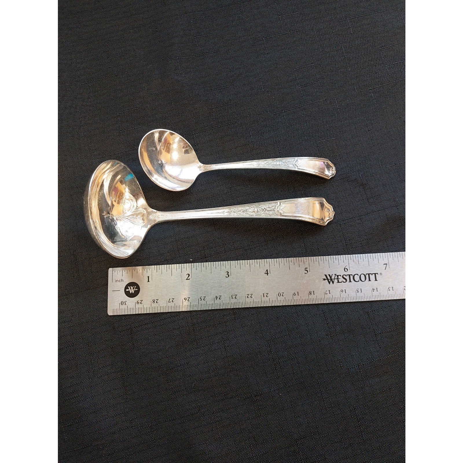 Rogers Bros 2 pc Ladle Set Flatware Ancestral Pattern (Silverplate, 1924)