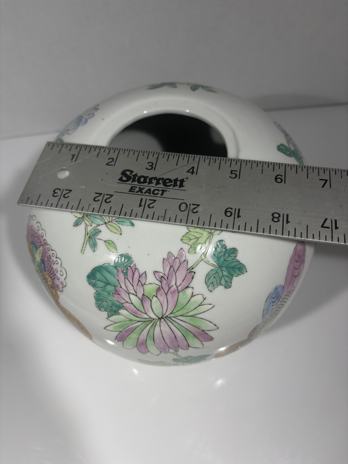 Vintage Chinese Famille Rose Porcelain Ginger Jar Vase Butterfly Floral Peony
