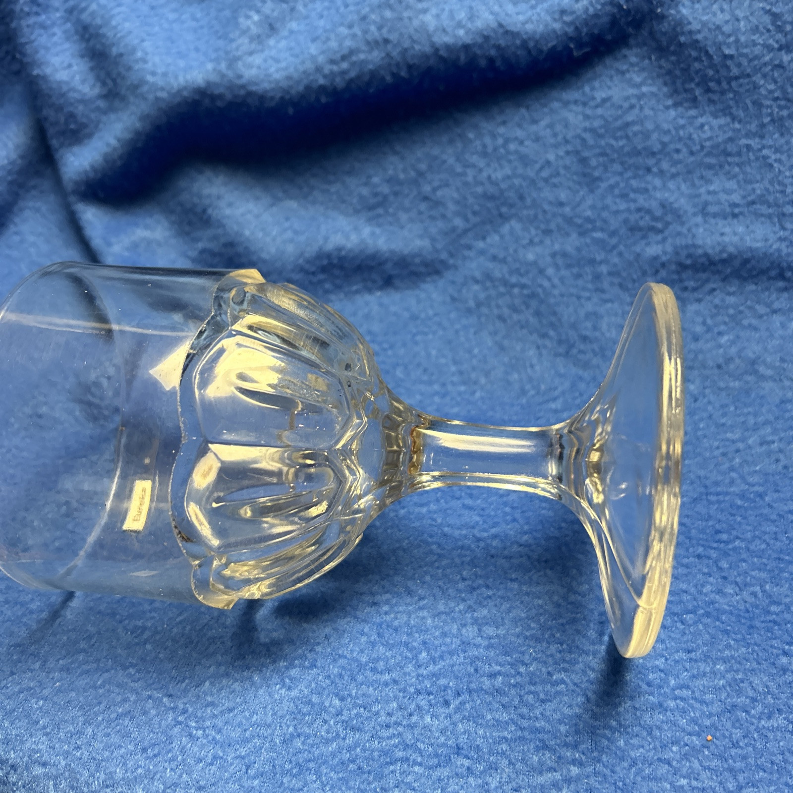 Vintage Mckee & Bros. EAPG Eureka Pattern Clear Glass Wine Goblet Circa 1866