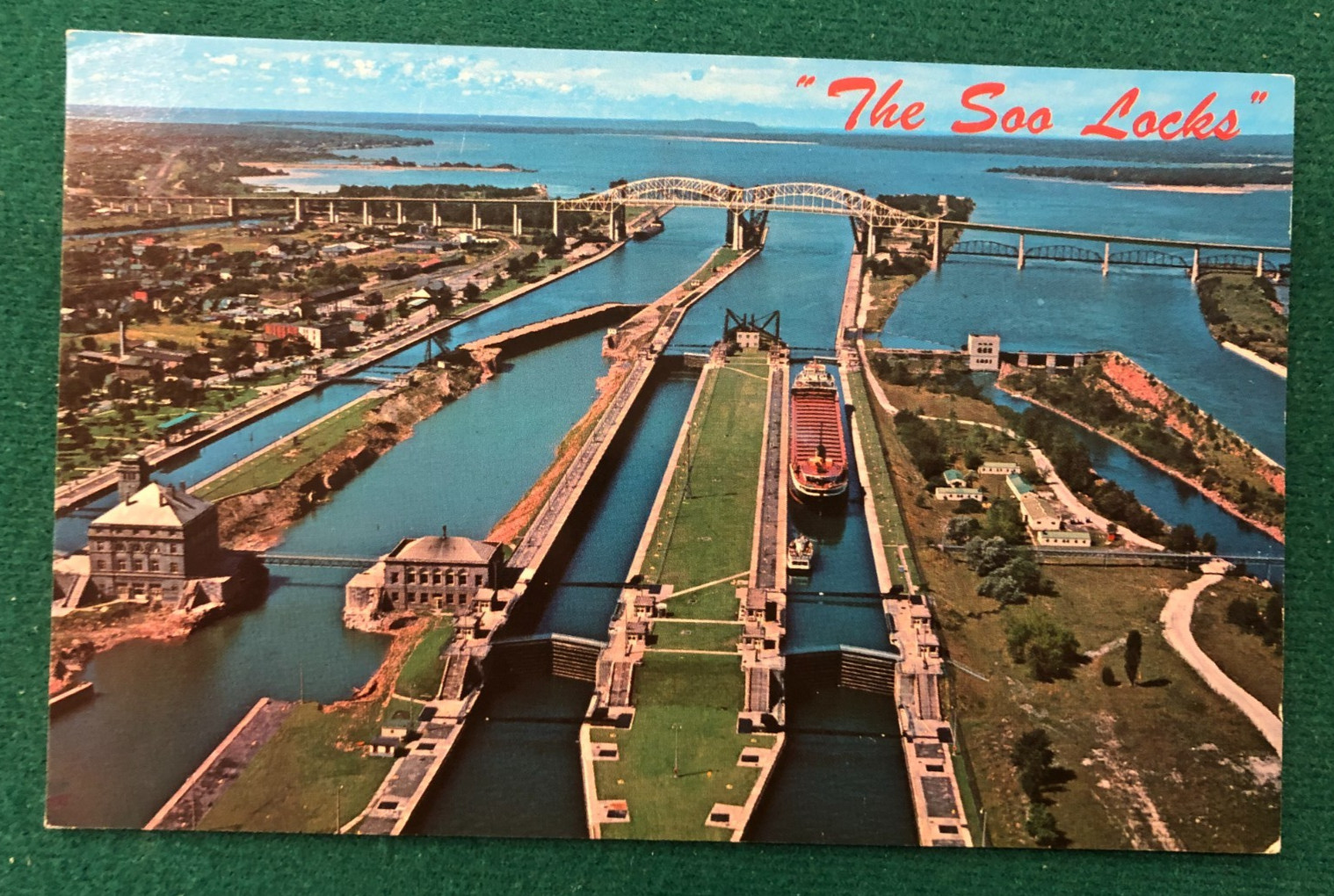 Vintage Postcard The Soo Locks Sault Ste Marie Michigan, Unposted
