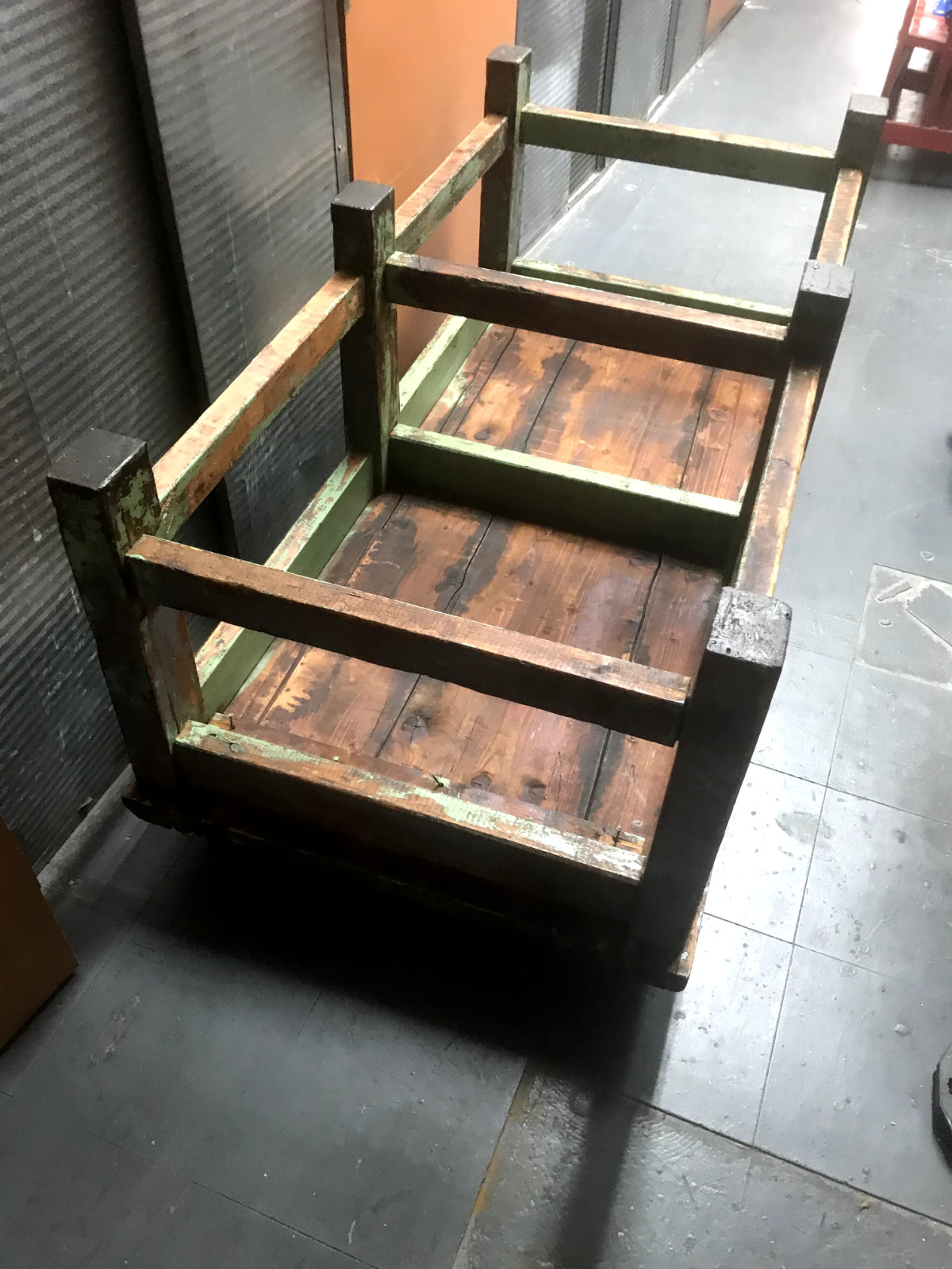 ANTIQUE 1930s/40s WORK COFFEE TABLE SHABBY INDUSTRIAL FARM LOFT CHIC SOLID