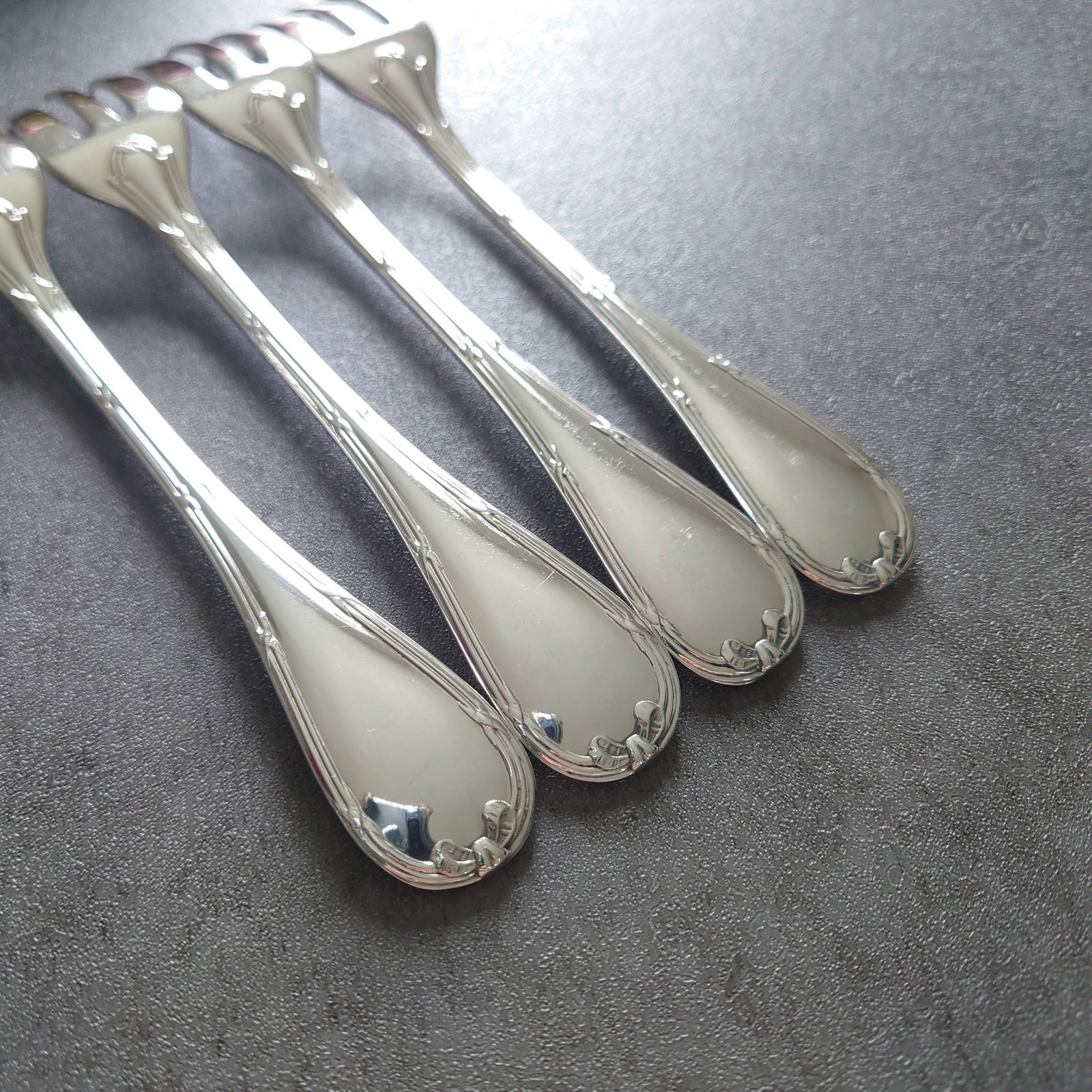 Christofle Rubans Silverplate Flatware Cake Fork 4pcs Excellent