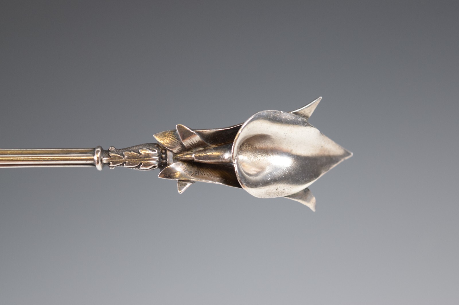Stunning Antique Gorham Aesthetic Calla Lilly Pudding Spoon 10 1/2″ c. 1865