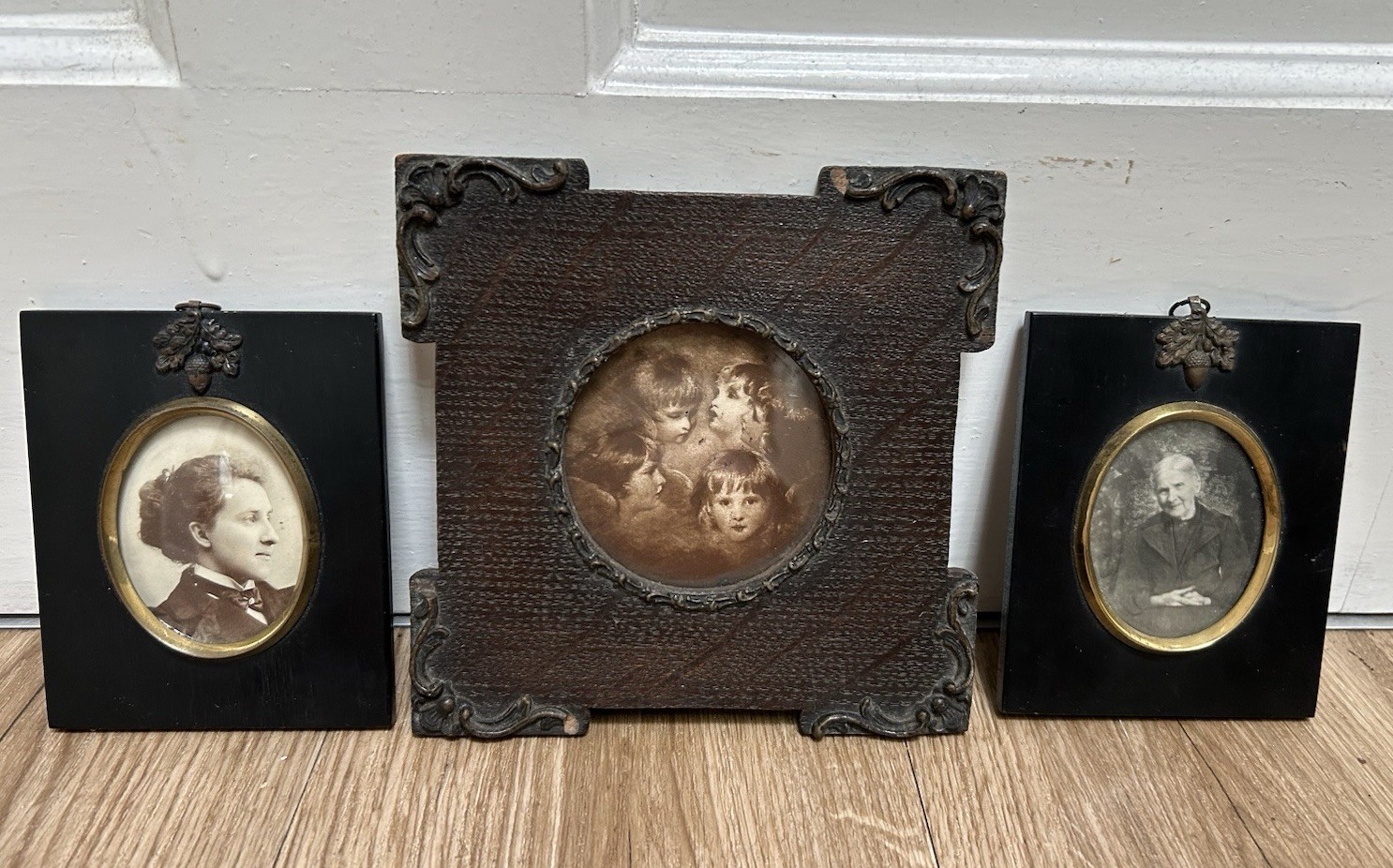 Antique Miniature portrait Frames x Three Inc Two Ebonised Frames 10.5x 8.5cm