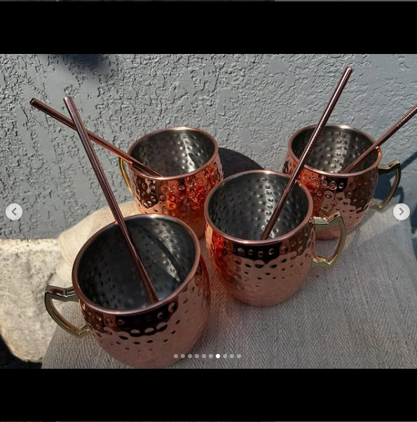 Copper Cocktail Coaster Set + Copper Straws | Style & Quality Drink with taste!