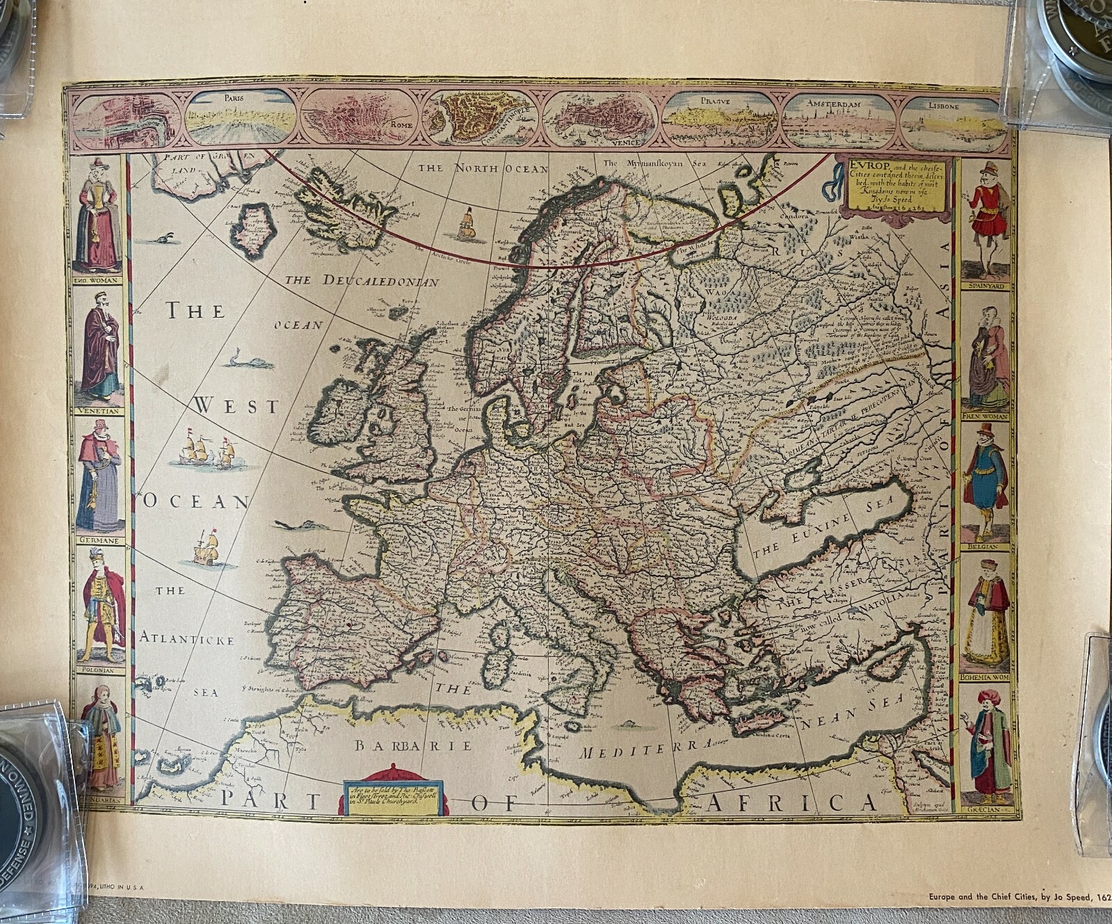 MAP – Europe and the Chief Cities – 1626 – (Replica)