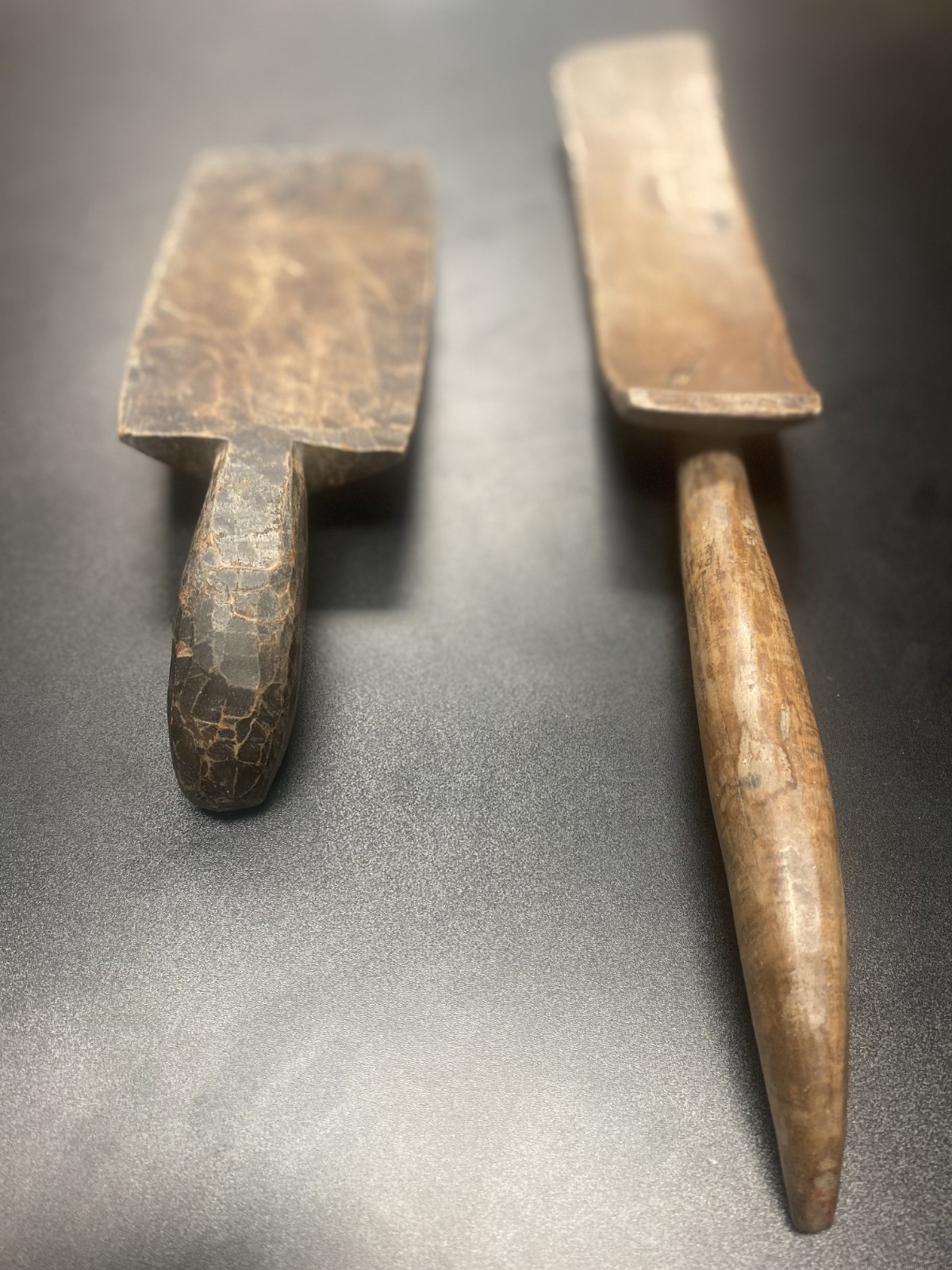 2 TWO Vintage Antique Primitive Wooden Paddles – Late 1800s / Early 1900s – NICE