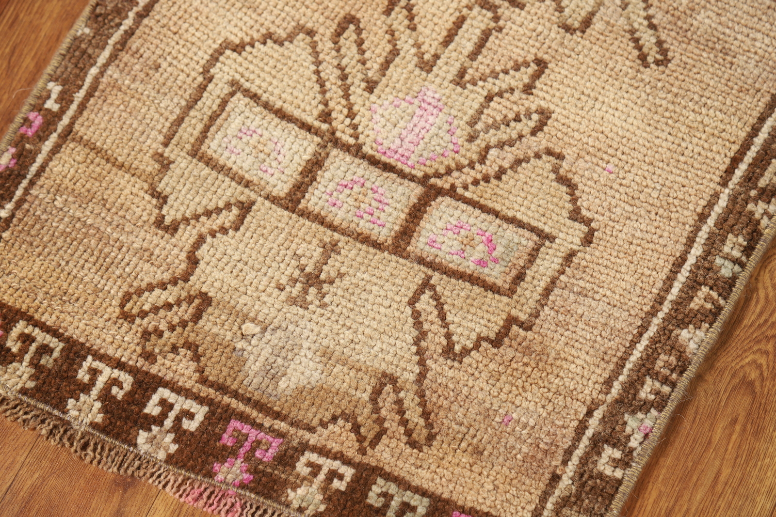 Geometric Wool Anatolian Oriental Accent Rug Turkish Hand-masde Foyer Carpet 2×3