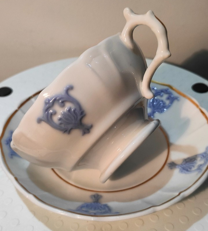 Teacup and Saucer Samuel Alcock 1830-1840 Rococo Revival Perfect Condition