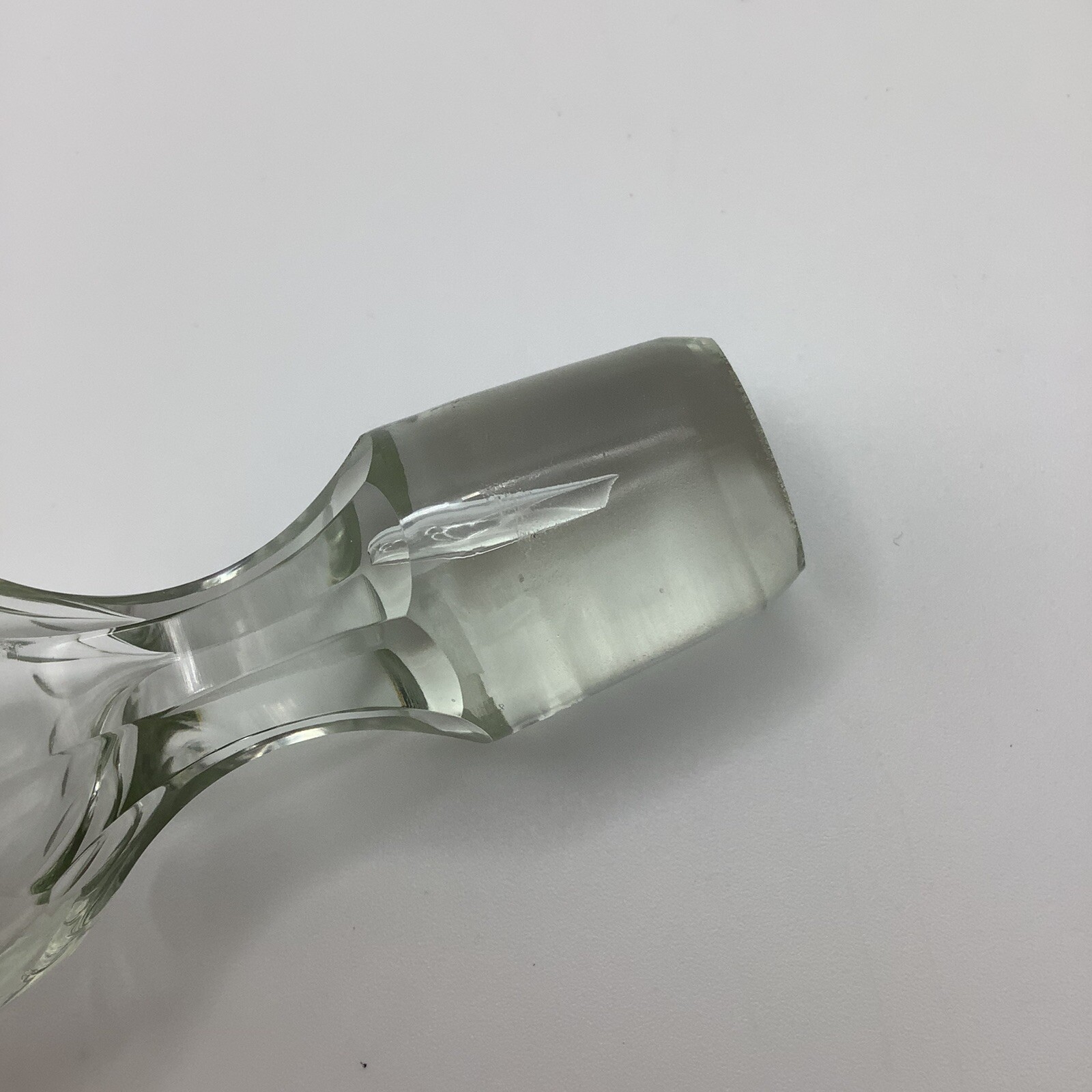 Antique Hallmarked Silver Collared Cut Crystal Glass Decanter James Deakin 32cm
