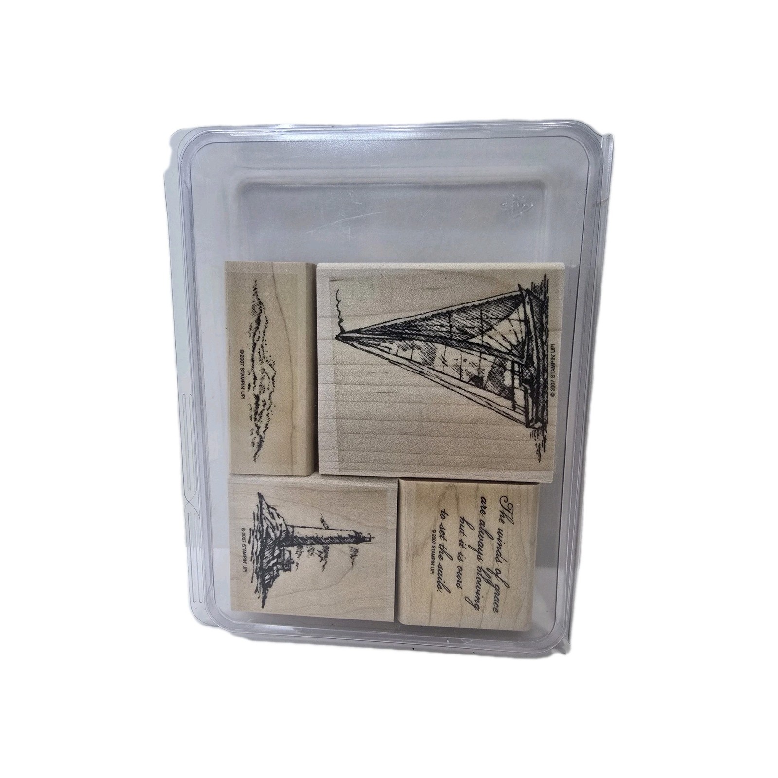 2007 Stampin Up Set of 4 “Winds of grace” Rubber Stamp set