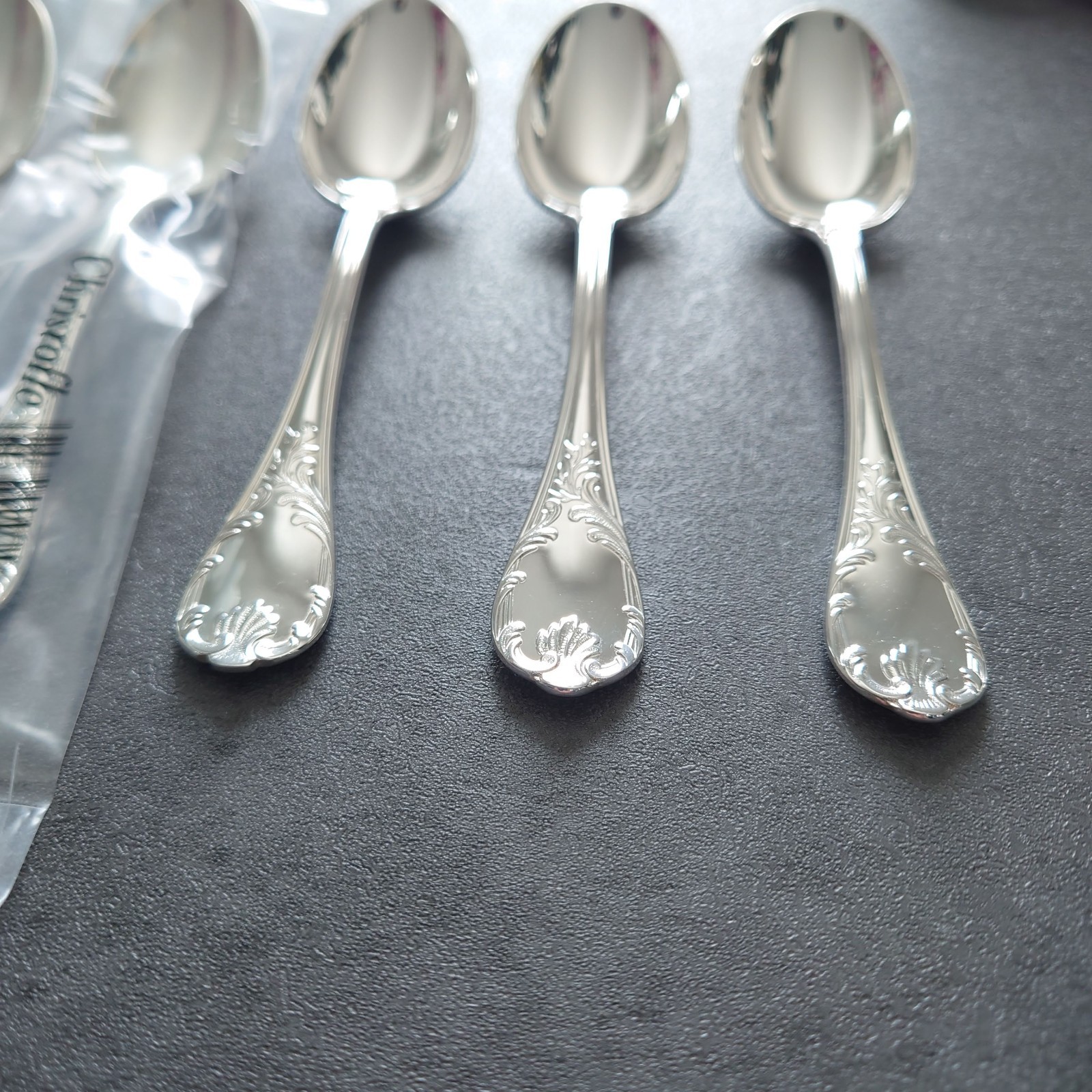 Christofle Marly 6pcs Silverplated Flatware Coffee Spoon Near MINT