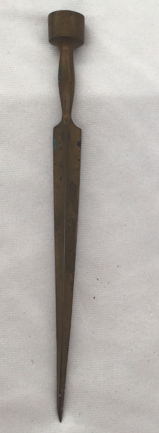 Vintage Brass Lightning Rod Spike Topper, 9.25”, Preowned (C-5)