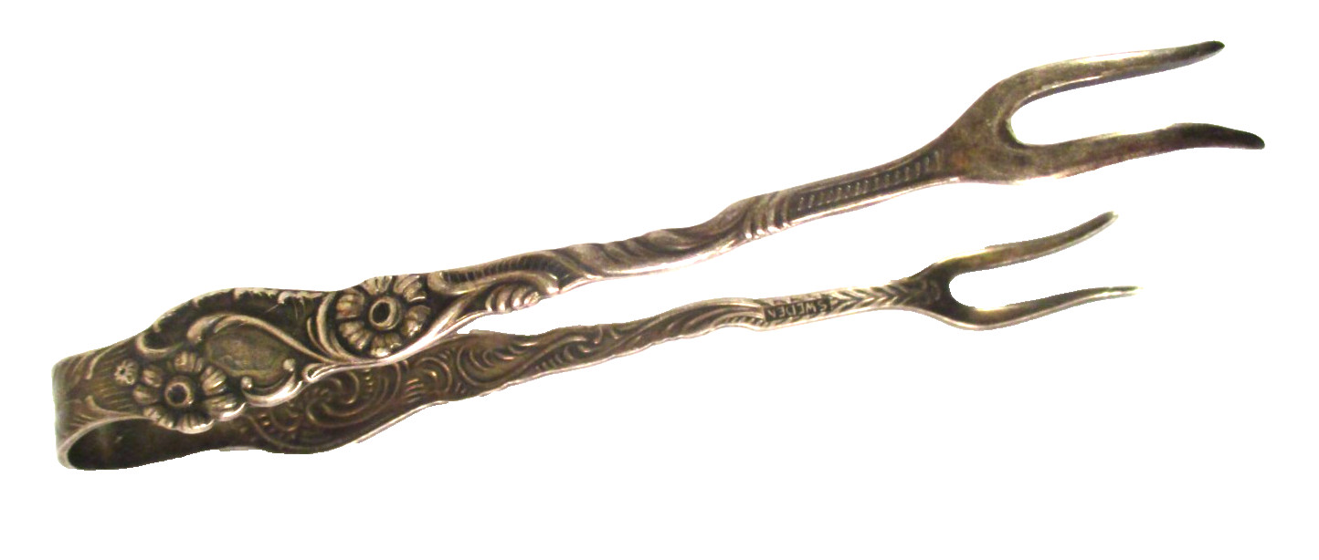 Vintage EXTRA PR.NS. ALP. SWEDEN DECORATIVE PATTERN SUGAR TONGS NILS JOHAN