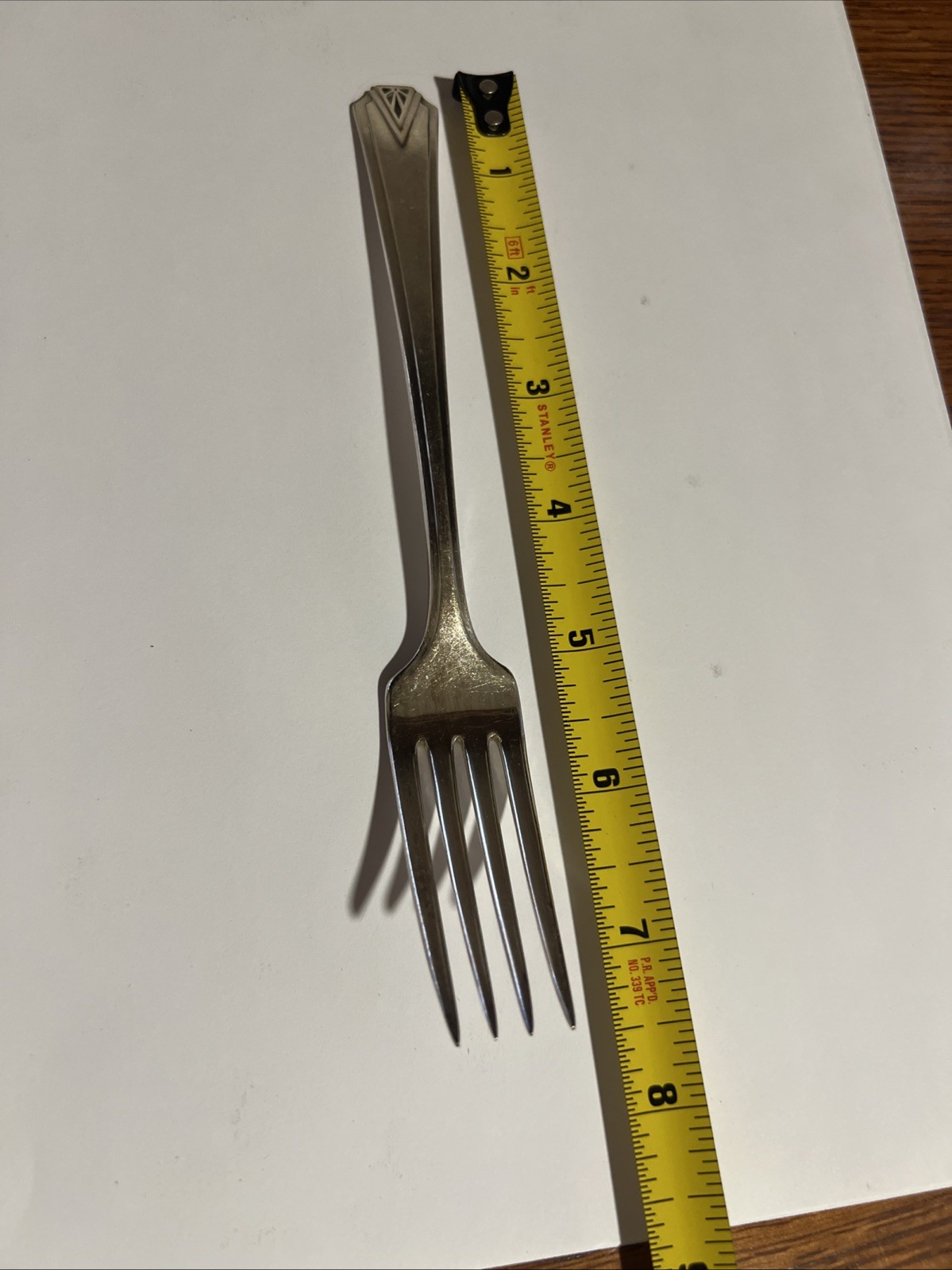 1929 DEAUVILLE Dinner Fork 7 1/4″ Community Plate Art Deco Oneida
