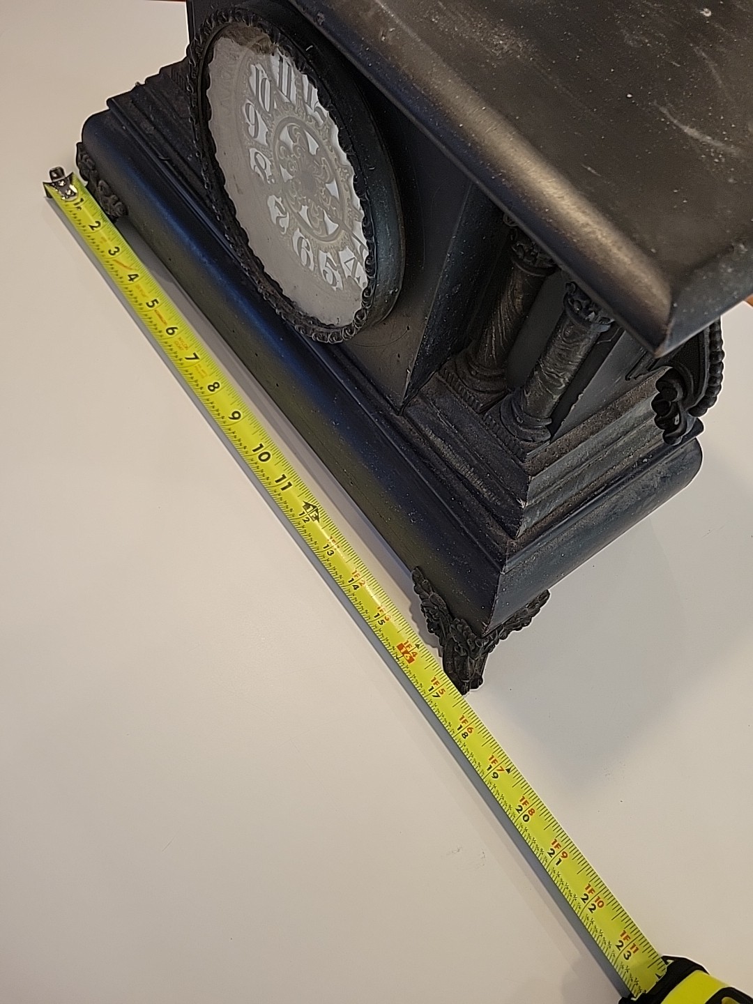 Antique Ebonized 4 Column Adamantine Mantle Clock – Parts or Repair – as found