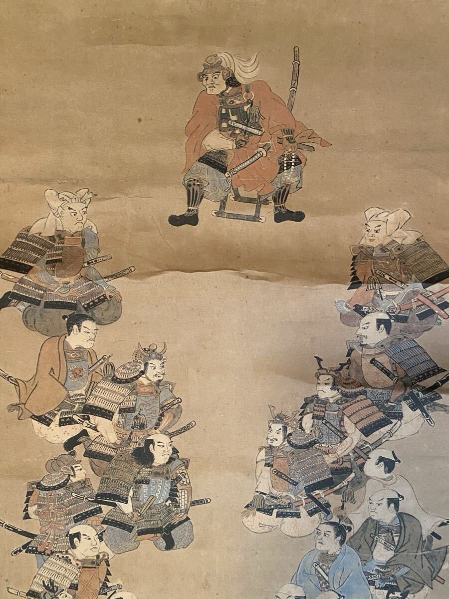 Vintage Japanese Hanging Scroll Kakejiku Takeda Shingen 24 Generals Samurai Art