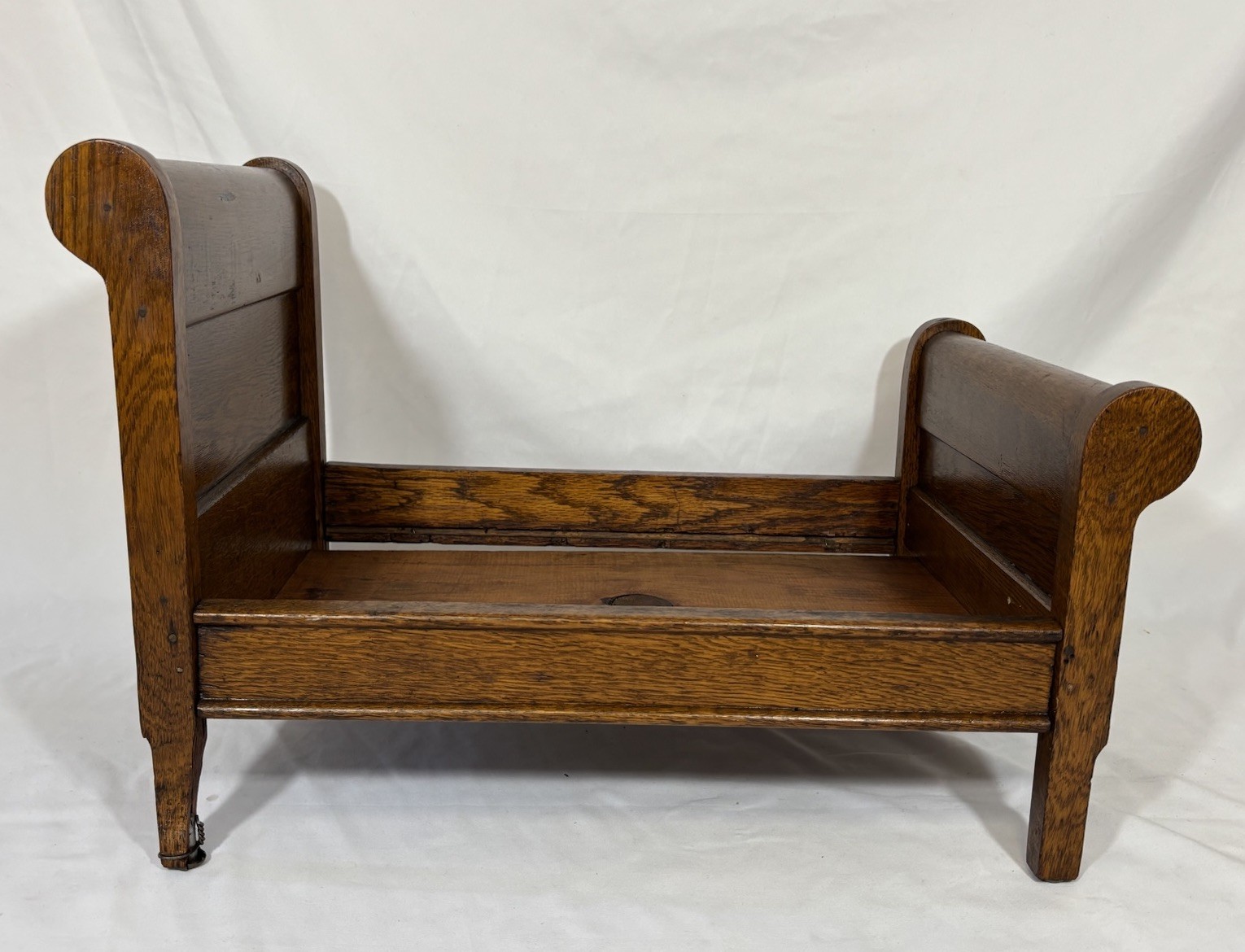 Antique Solid Quartersawn Oak Sleigh Doll Bed 15″x22.25″13.5″ Plant Stand