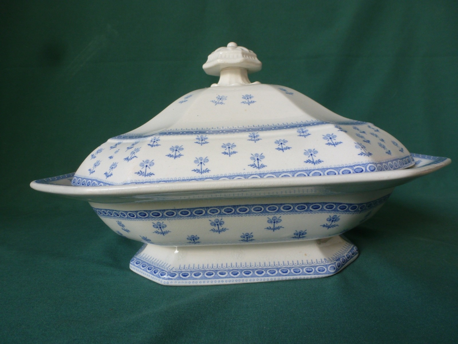 Antique Staffordshire Nov 10 1839 Ridgway Coterie Pattern Covered Vegetable Dish