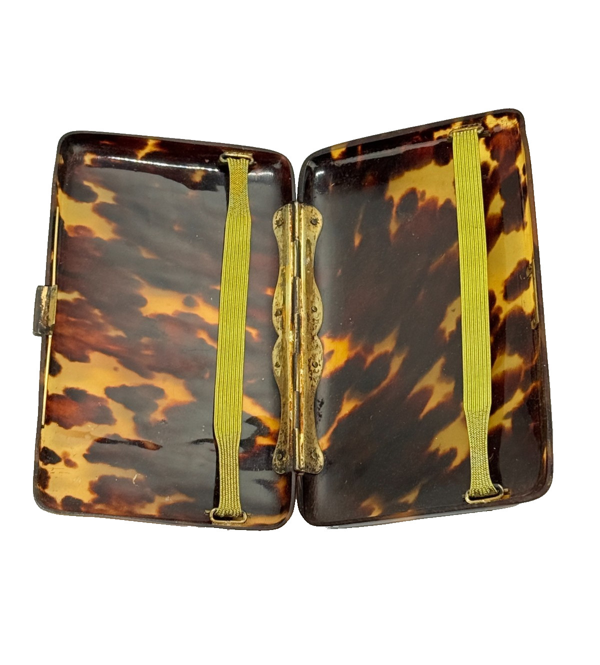 19th C. Georgian Continental Tortoiseshell Cigar Case With Vermeil Silver Mounts