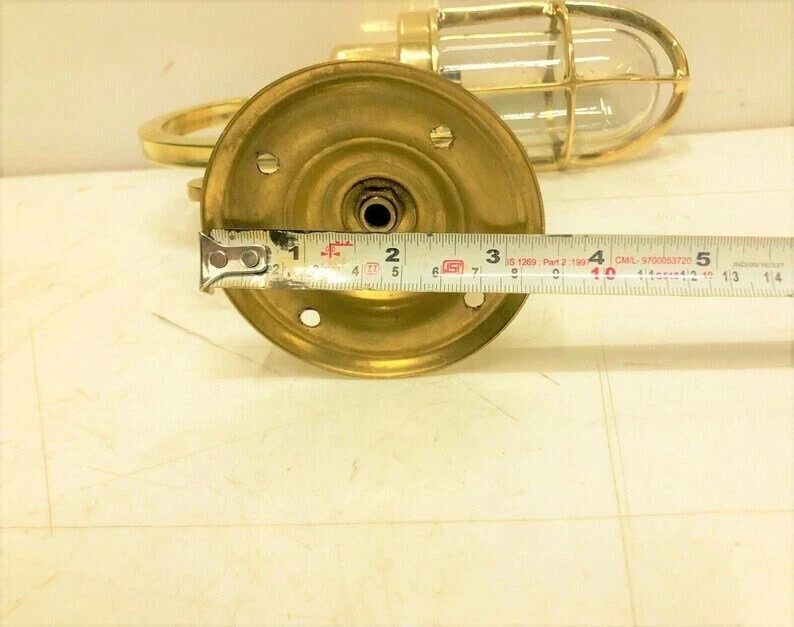 Nautical Maritime Brass Angled Wall Passageway Light Fixture With Shade