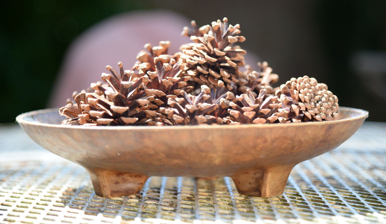 Beautifully sculpted vintage wooden dish with signature mark – 10 1/2″