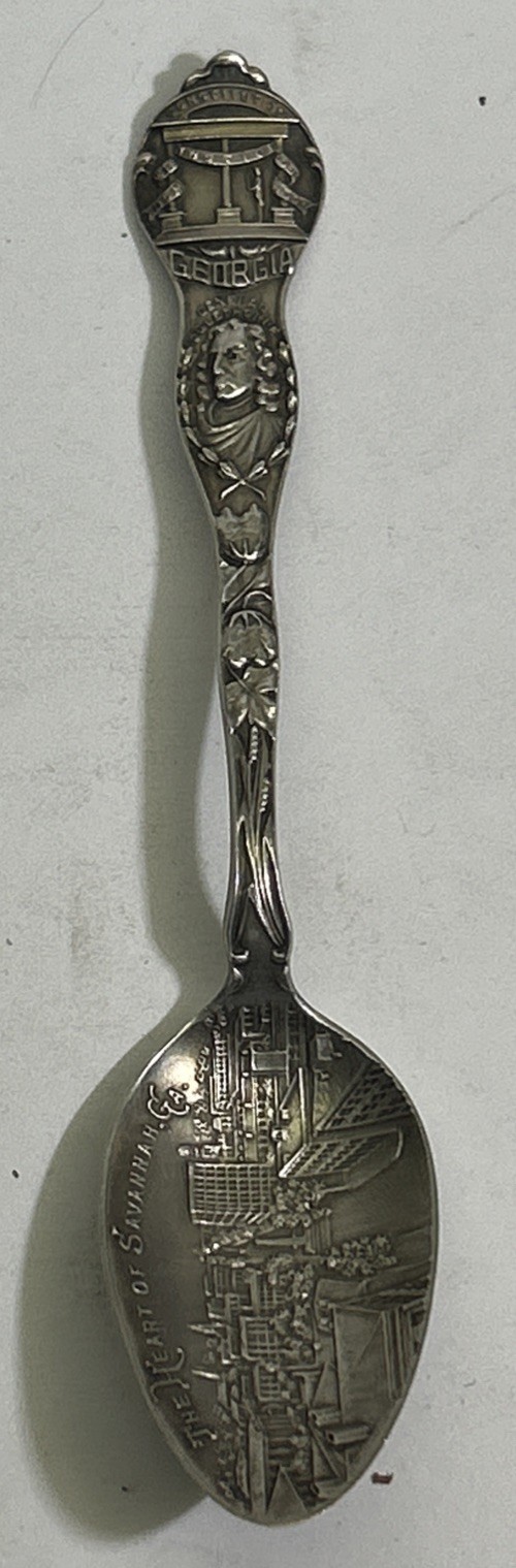 Vintage Sterling Silver souvenir spoon Savannah Georgia the heart of GA