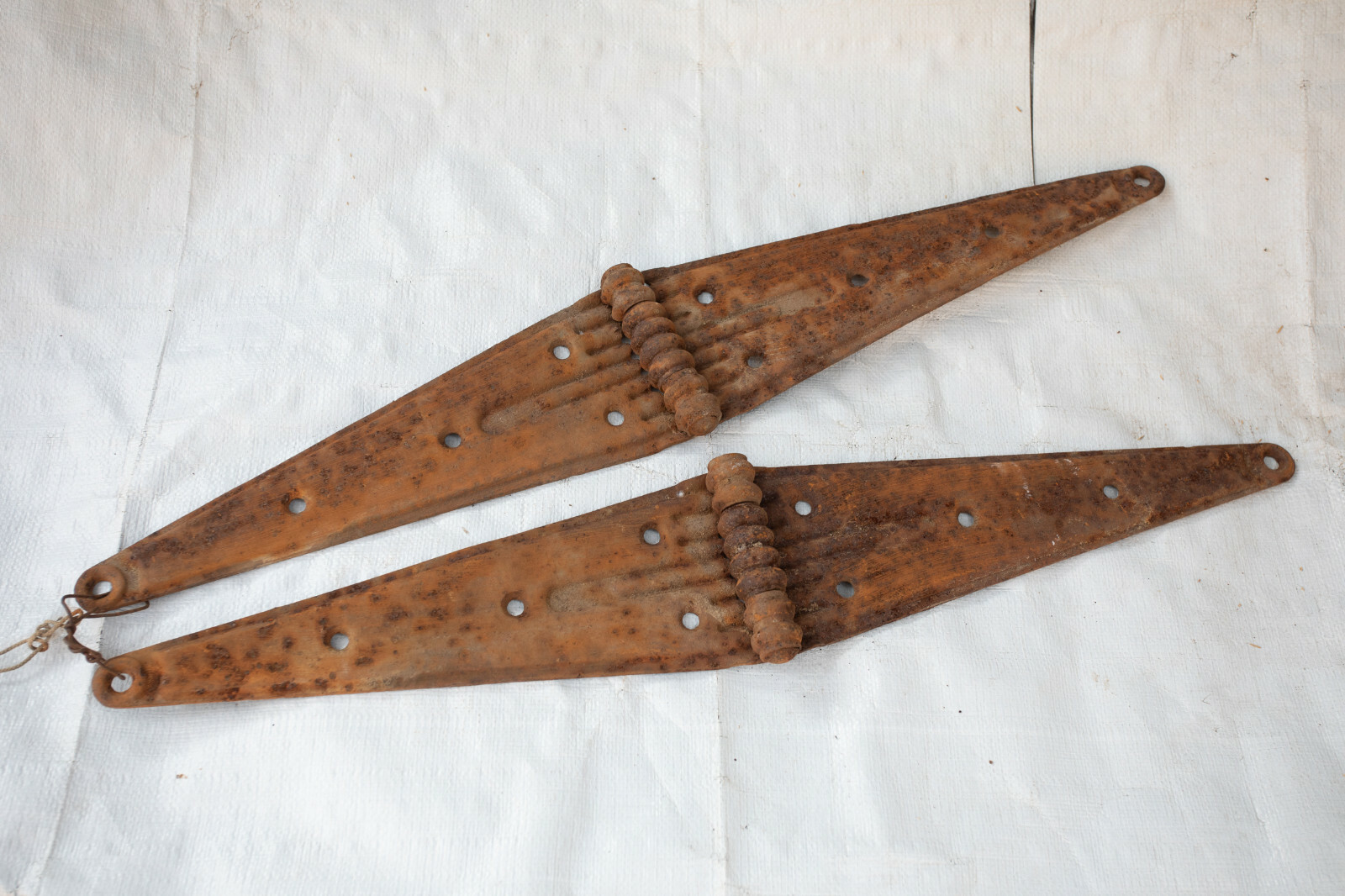 Pair Large Pressed Steel Hinges (S6R) 24×4″ Rusty Vintage Antique Barn Door Gate