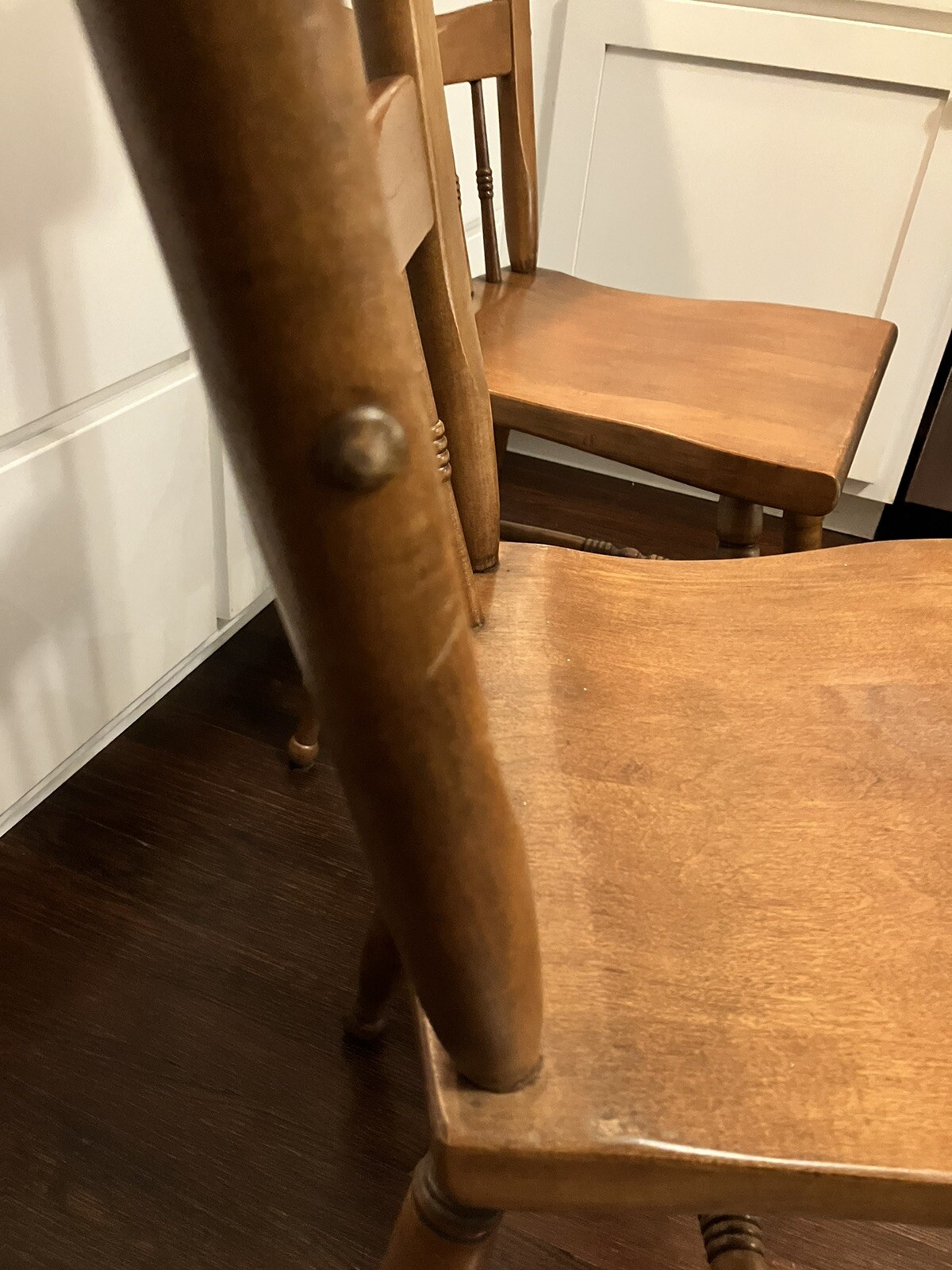 5 Sprague & Carleton Kitchen Chairs Solid Rock Maple New Hampshire VINTAGE