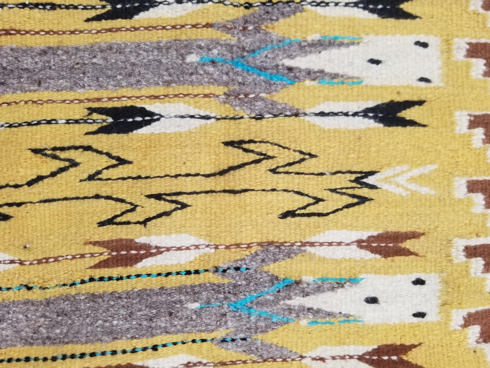 Vintage Handmade Native American Navajo Yei Wool Multicolor Rug 130 x 79 cm