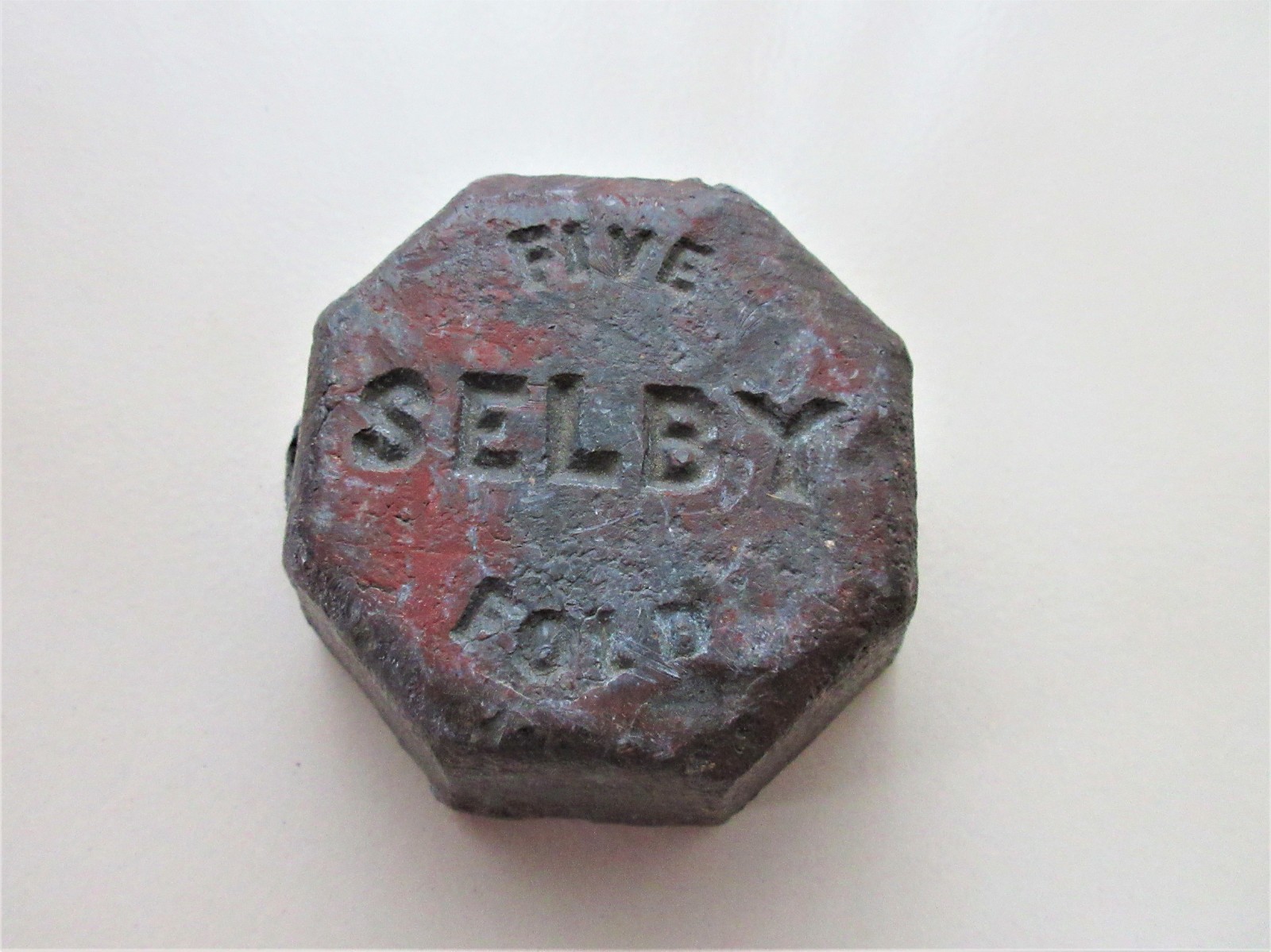Vintage Selby Five Fold 5lb Lead Ingot Weight RARE Collector’s Item