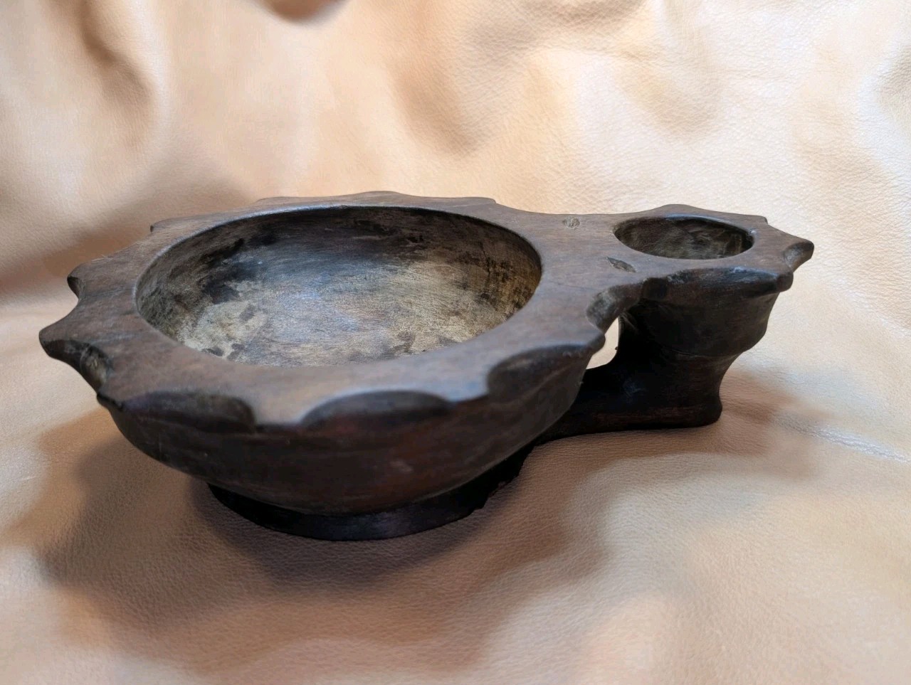 Ifugao Duyu Shamans Double Ceremonial Rice Wine & Spice Ritual Bowl 1900-1950