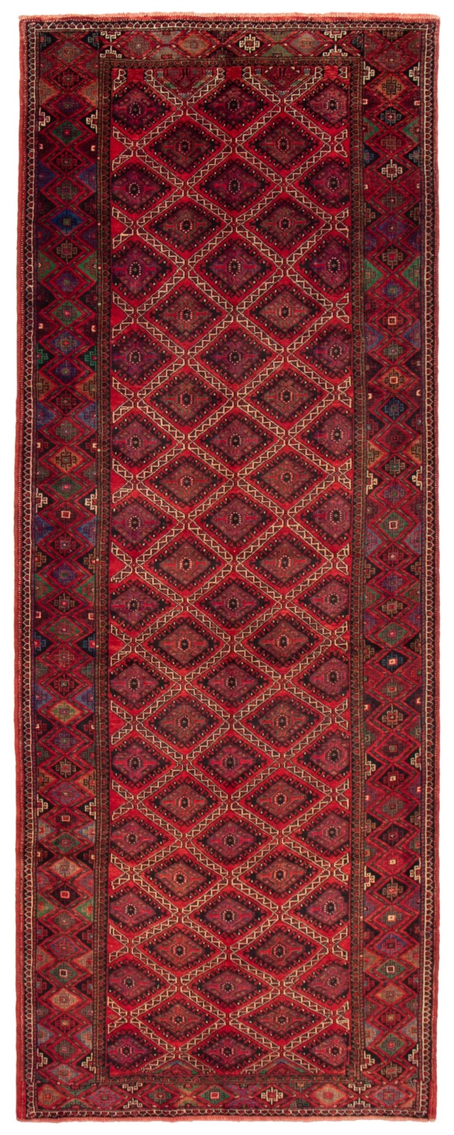 Vintage Hand-Knotted Area Rug 4’10” x 12’9″ Traditional Oriental Wool Carpet