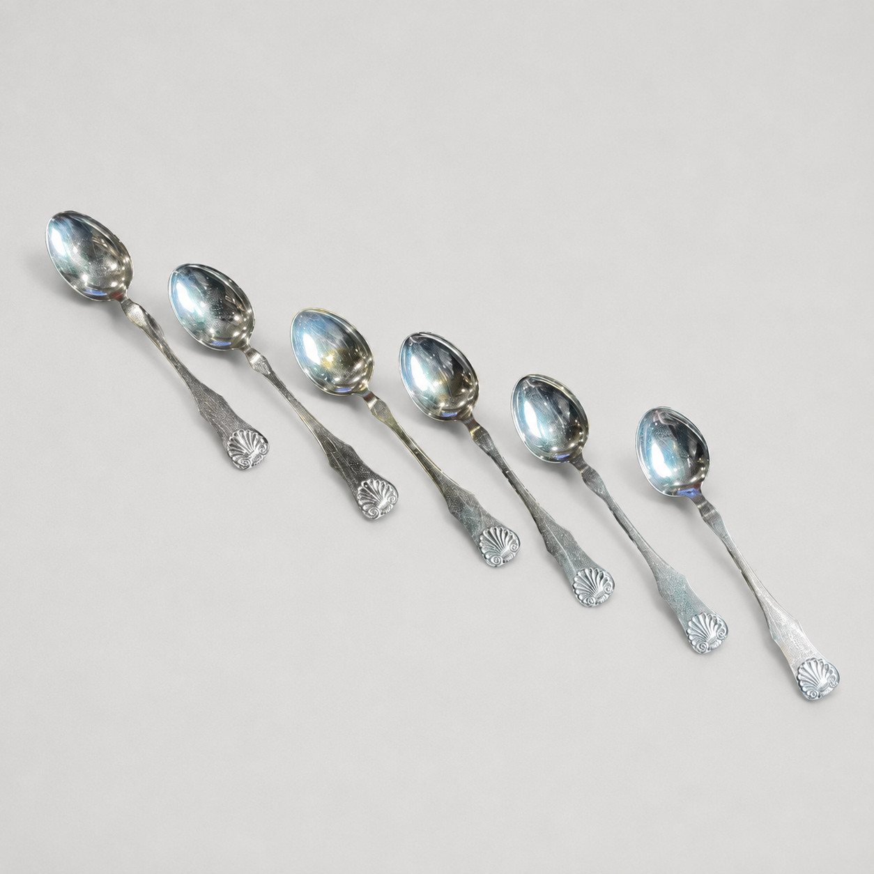 Antique Norwegian 830 Silver Demitasse Spoons by David Andersen, King Pattern
