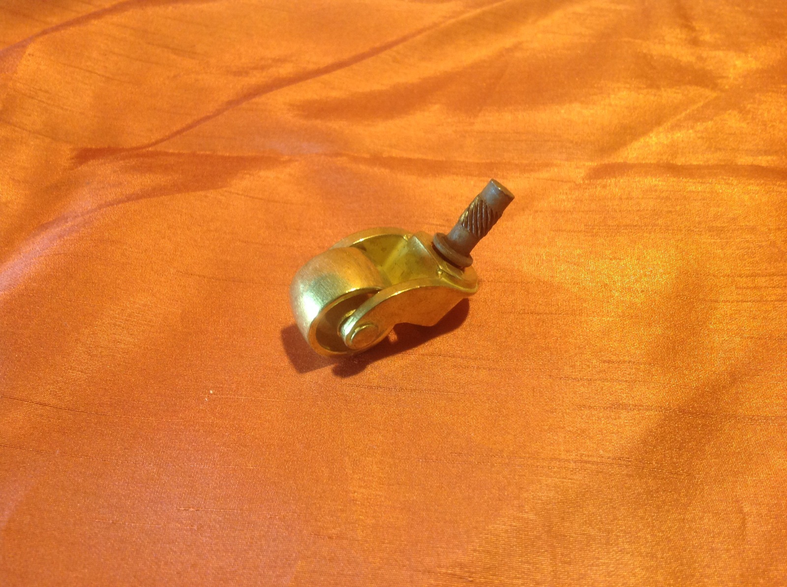 SET OF 2 – STEM TYPE BRASS CASTER FOR FURNITURE – 3/4″ DIAMETER – FREE SHIPPING