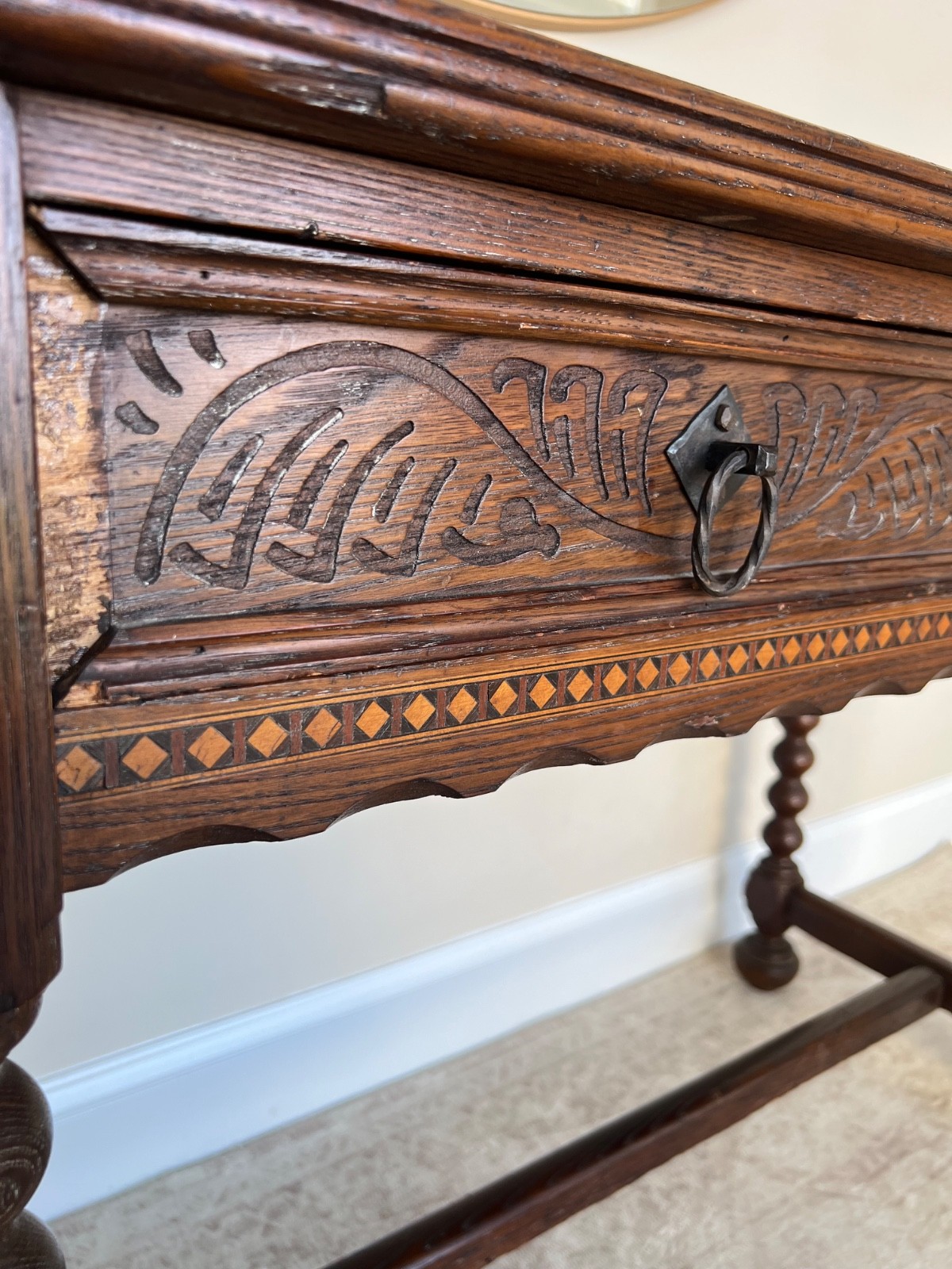 Jacobean Style Antique Oak Side Table
