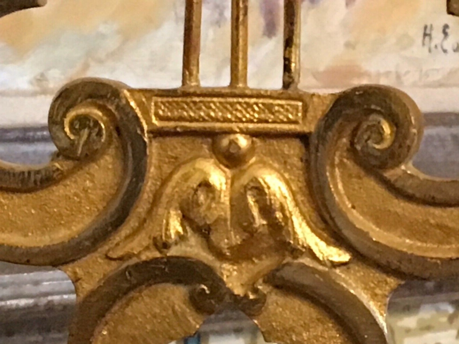 Antique French Gold Metal Processional Emblem Piece Church Religion Napoleon III