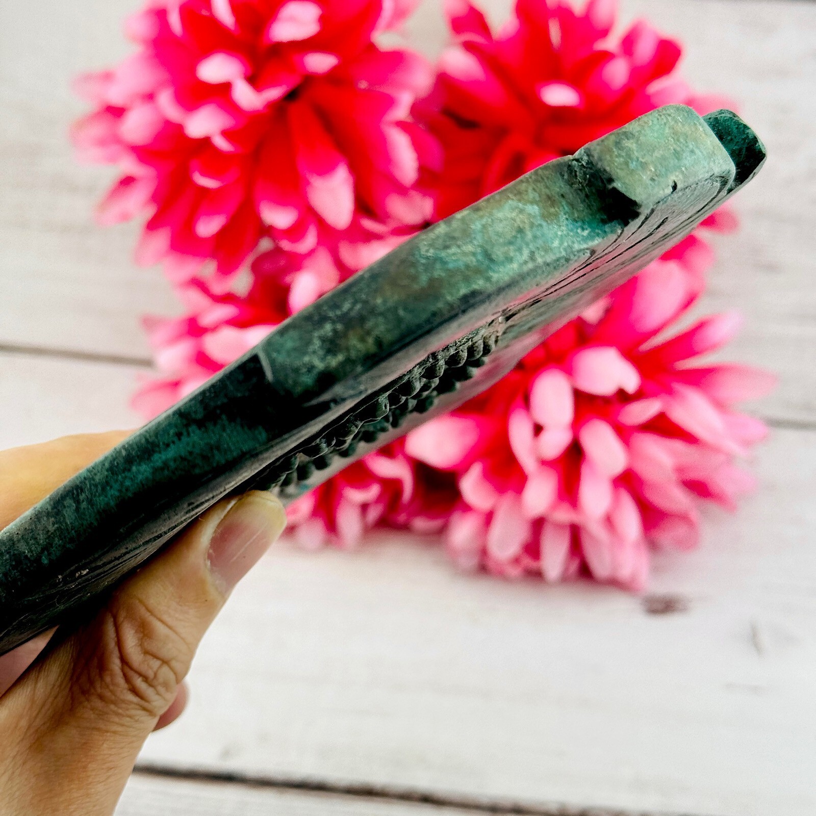 Antique Chakra Rowel Khmer Godness Weapon Bronze Warrior Vishnu Guardian #18052