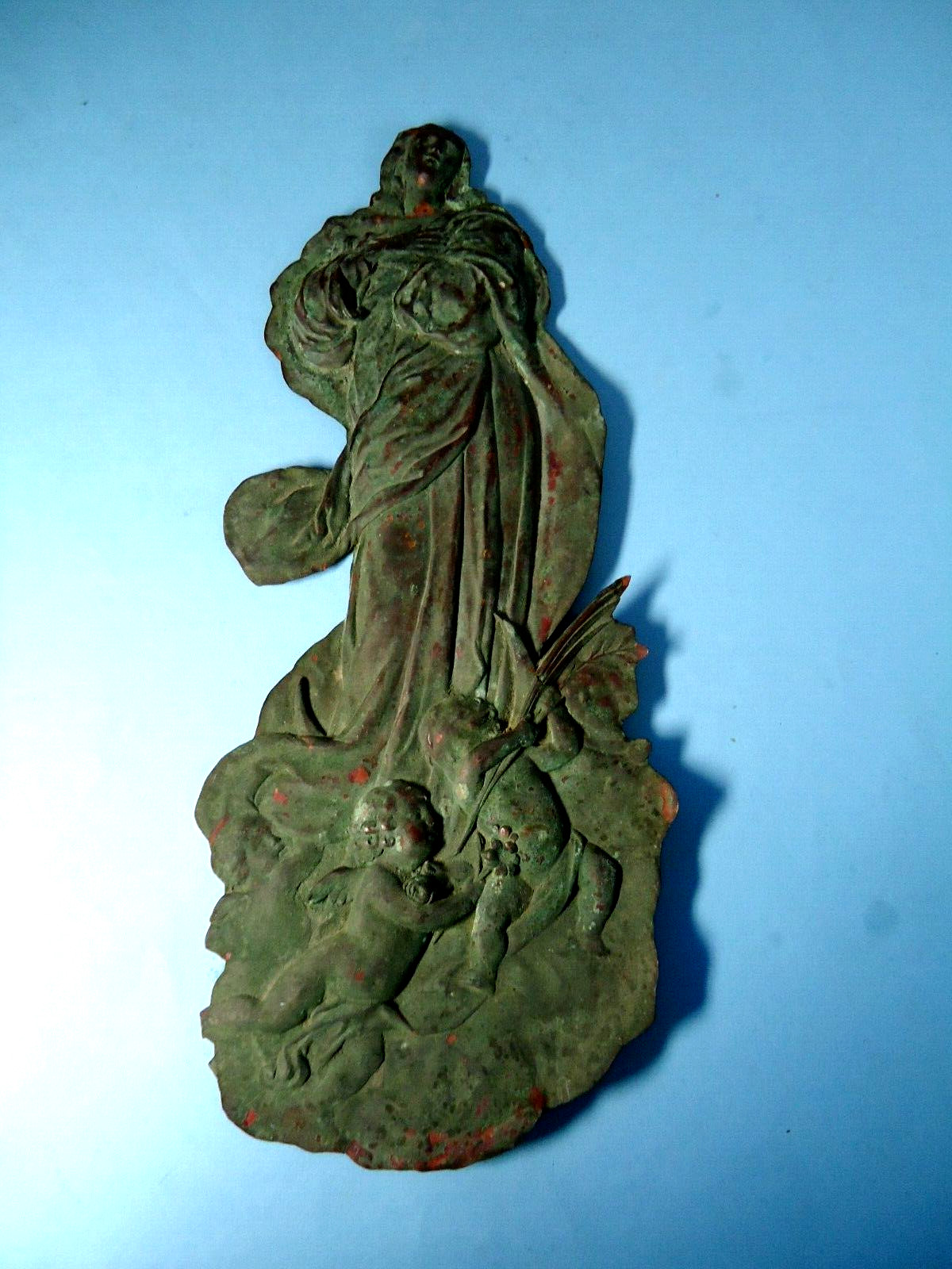 Very Old Copper Madonna & Cherubs from Basilica Cathedral of Arequipa, Peru
