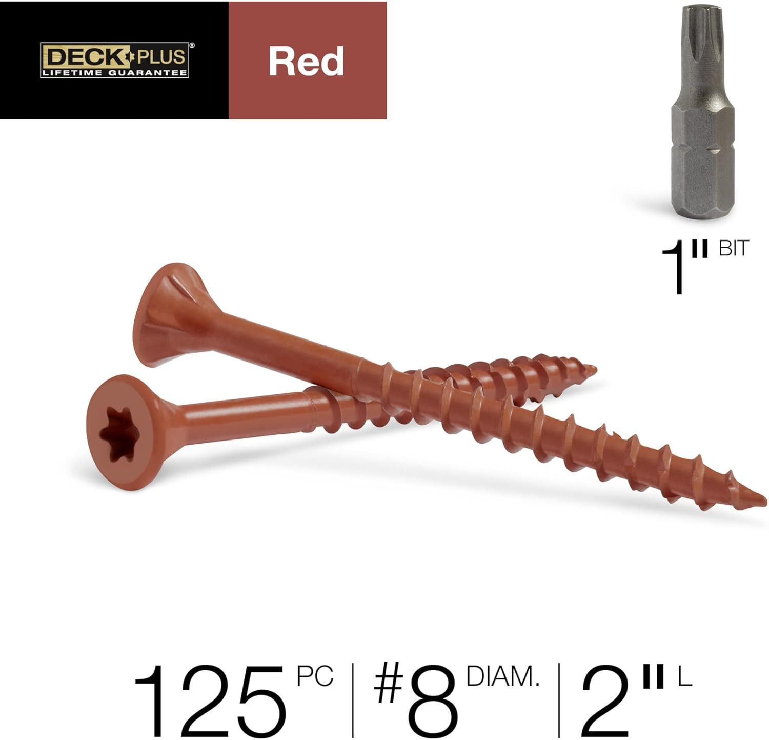 2 Inch Epoxy Coated Exterior Wood and Fence Screws #8 X 2 Torx/Star Drive Includ