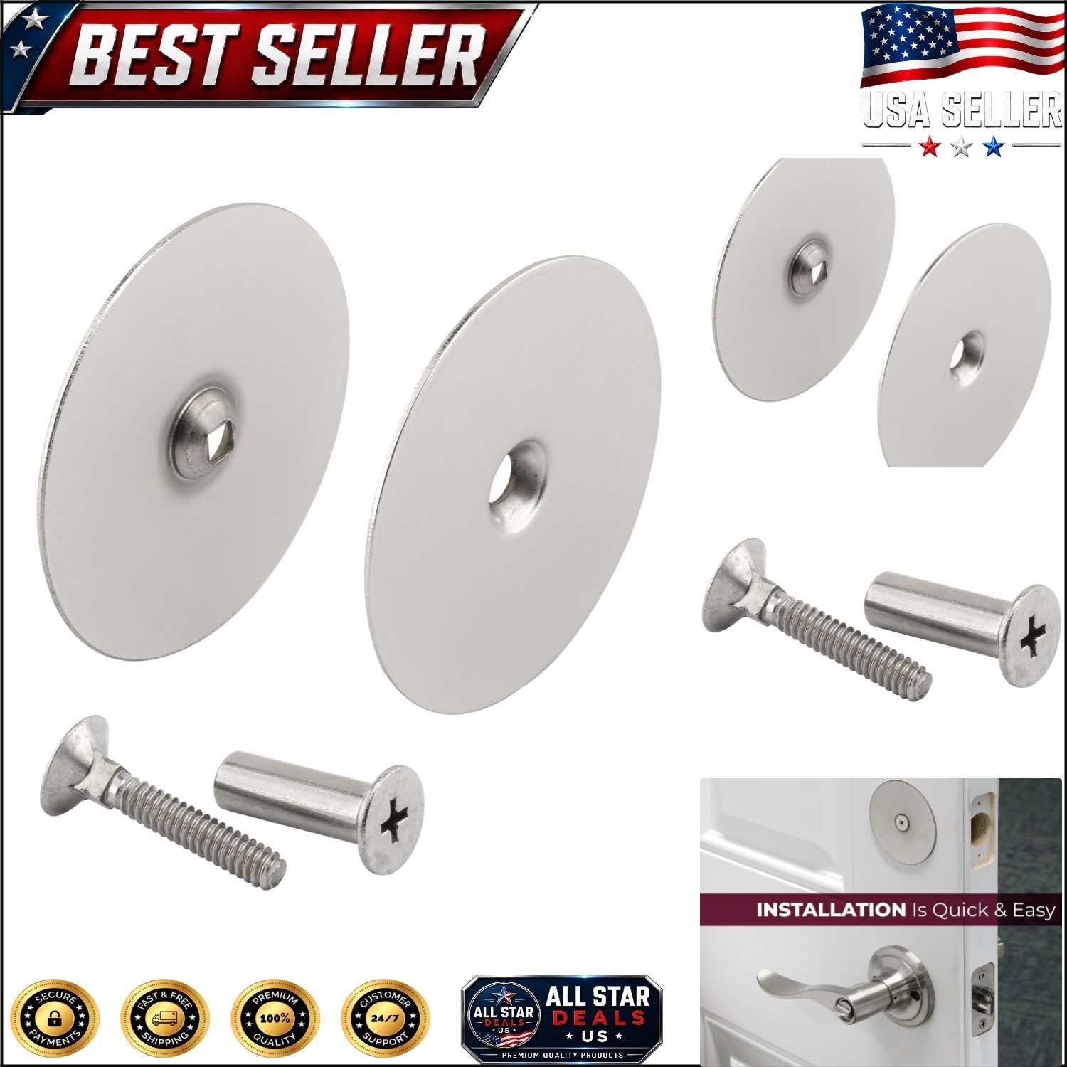 2-5/8 In. Satin Nickel Hole Cover Plate for Security & Privacy – Easy Install
