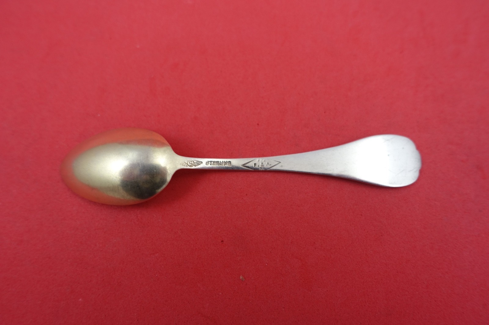 Pattern Unknown by Shiebler Sterling Demitasse Spoon GW “Chautauqua” 4 1/4″