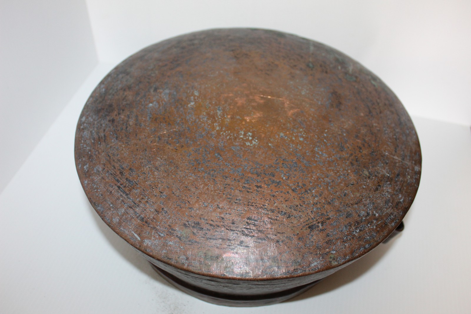 Hand Hammered Copper Pot with Engraved Brass Lid Middle Eastern Islamic