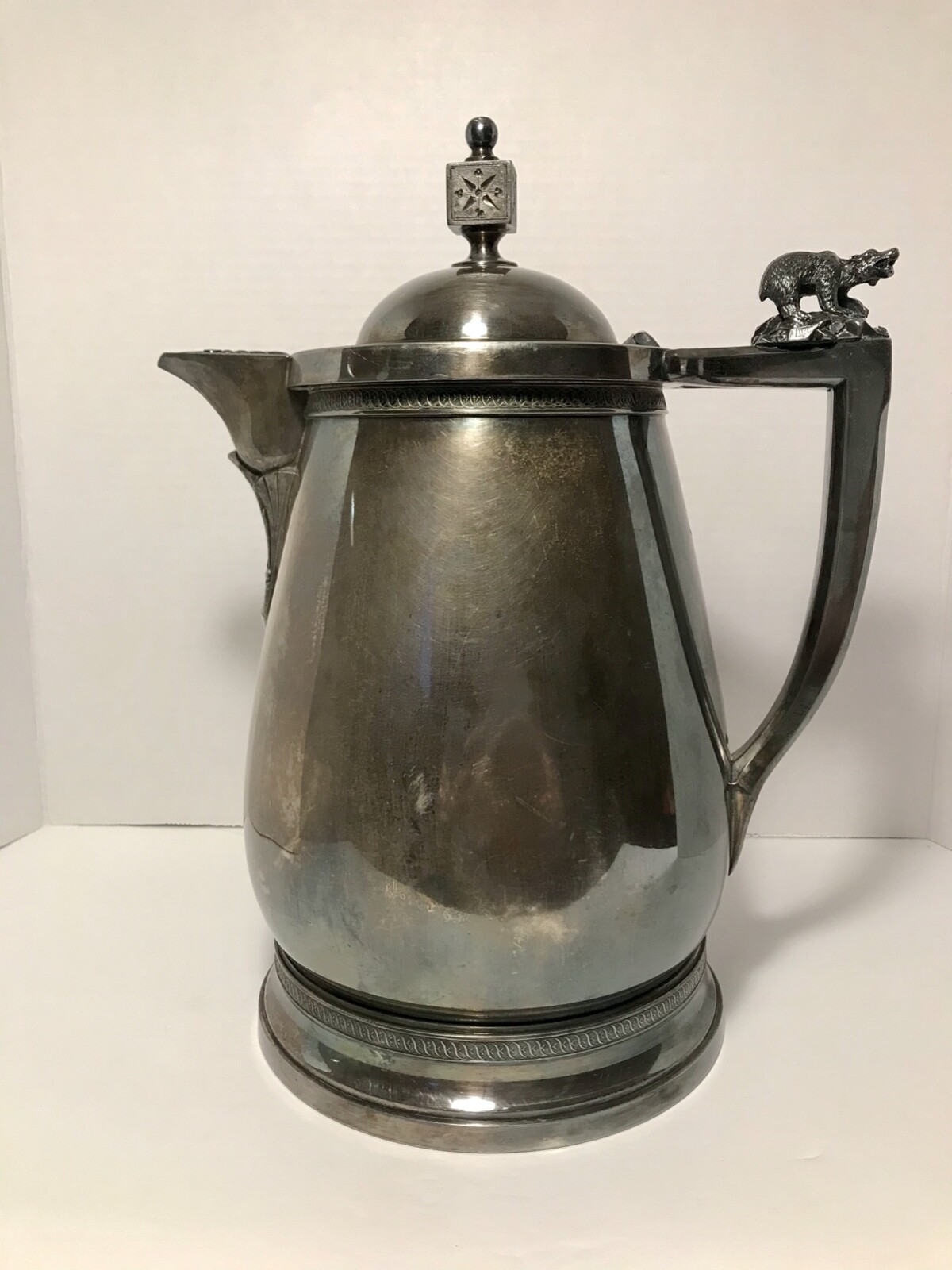 Antique Meriden B Company Victorian Insulated Ice Water Pitcher With Polar Bear