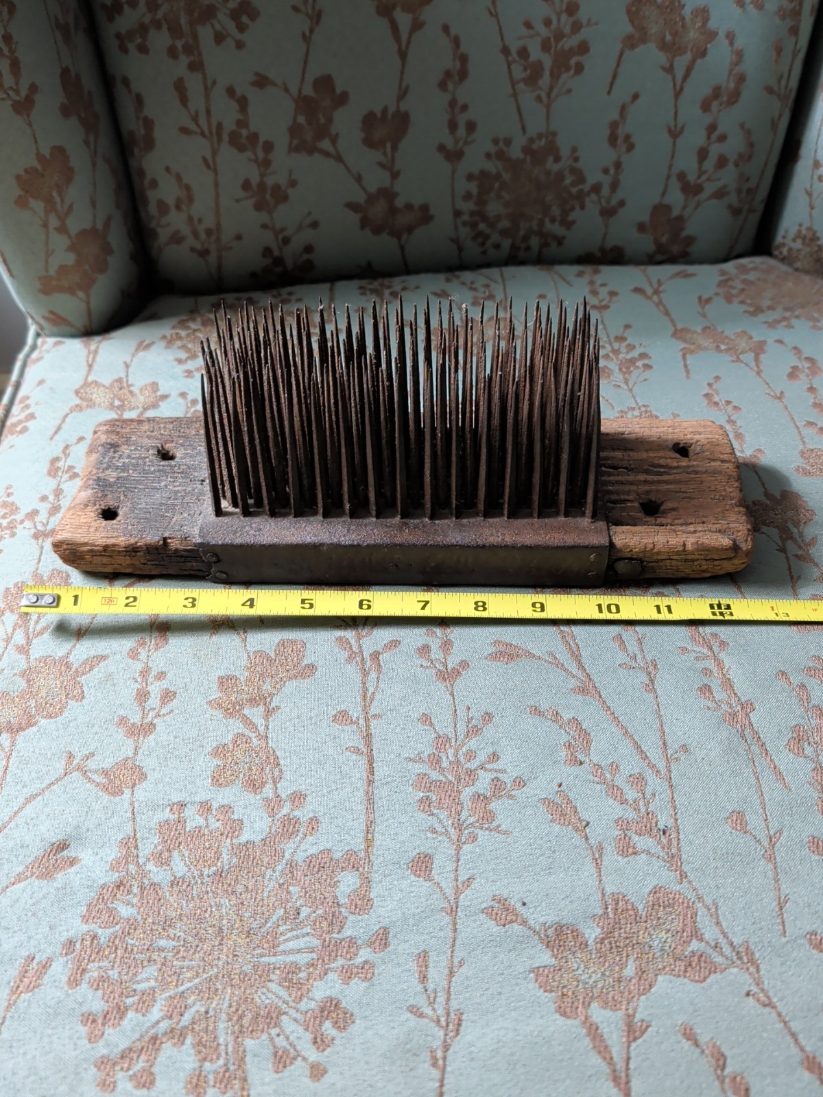 Flax Hetchel Hand Made Antique Primitive Farm Tool Hatchel Comb 1845