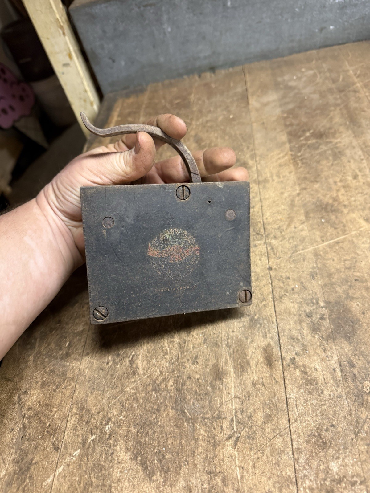 Antique Fairbanks Platform Scale Sliding Counter Weight Brass Emblem Badge Tag
